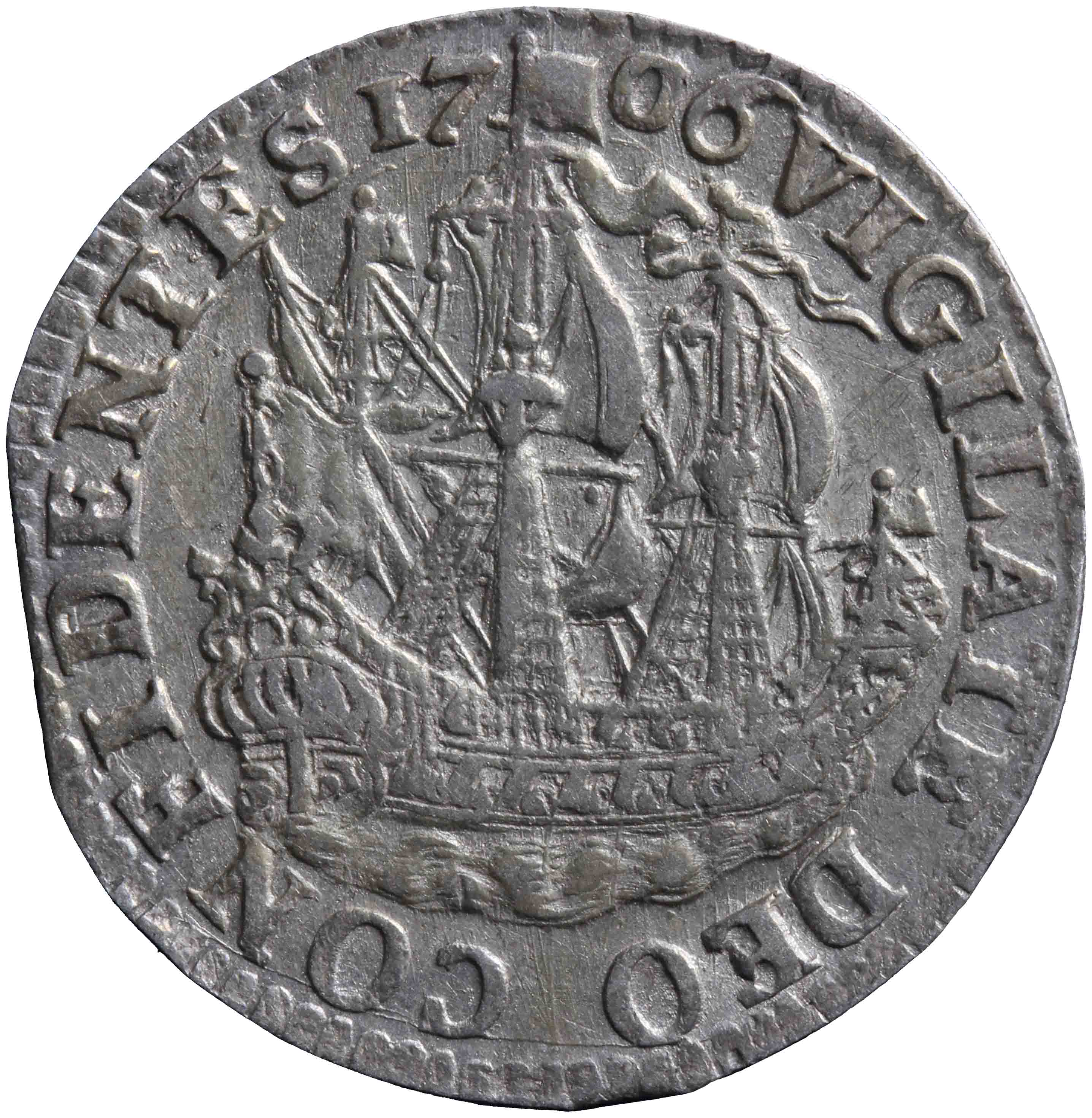 Afbeelding van de keerzijde. scheepjesschelling. Inventarisnummer:NM-01151
