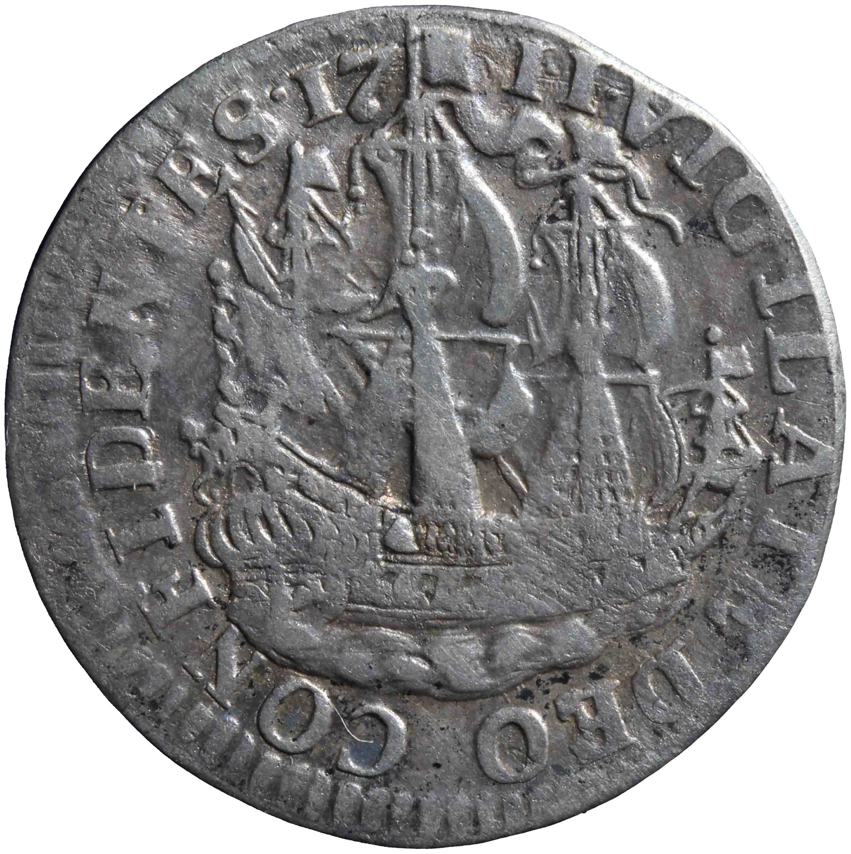 Afbeelding van de keerzijde. scheepjesschelling. Inventarisnummer:NM-01165