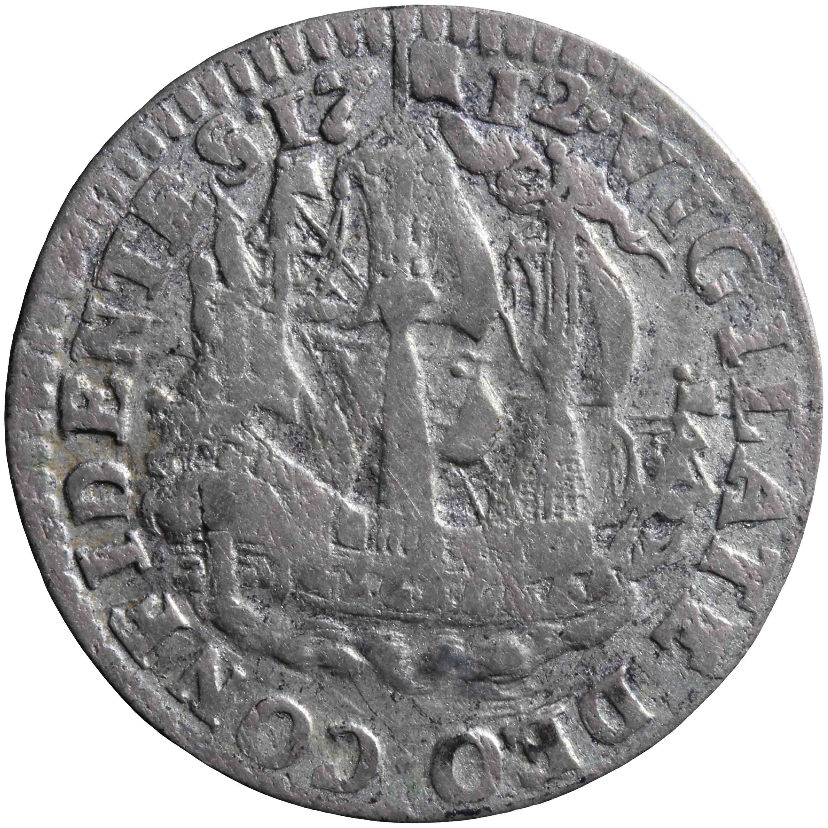 Afbeelding van de keerzijde. scheepjesschelling. Inventarisnummer:NM-01169