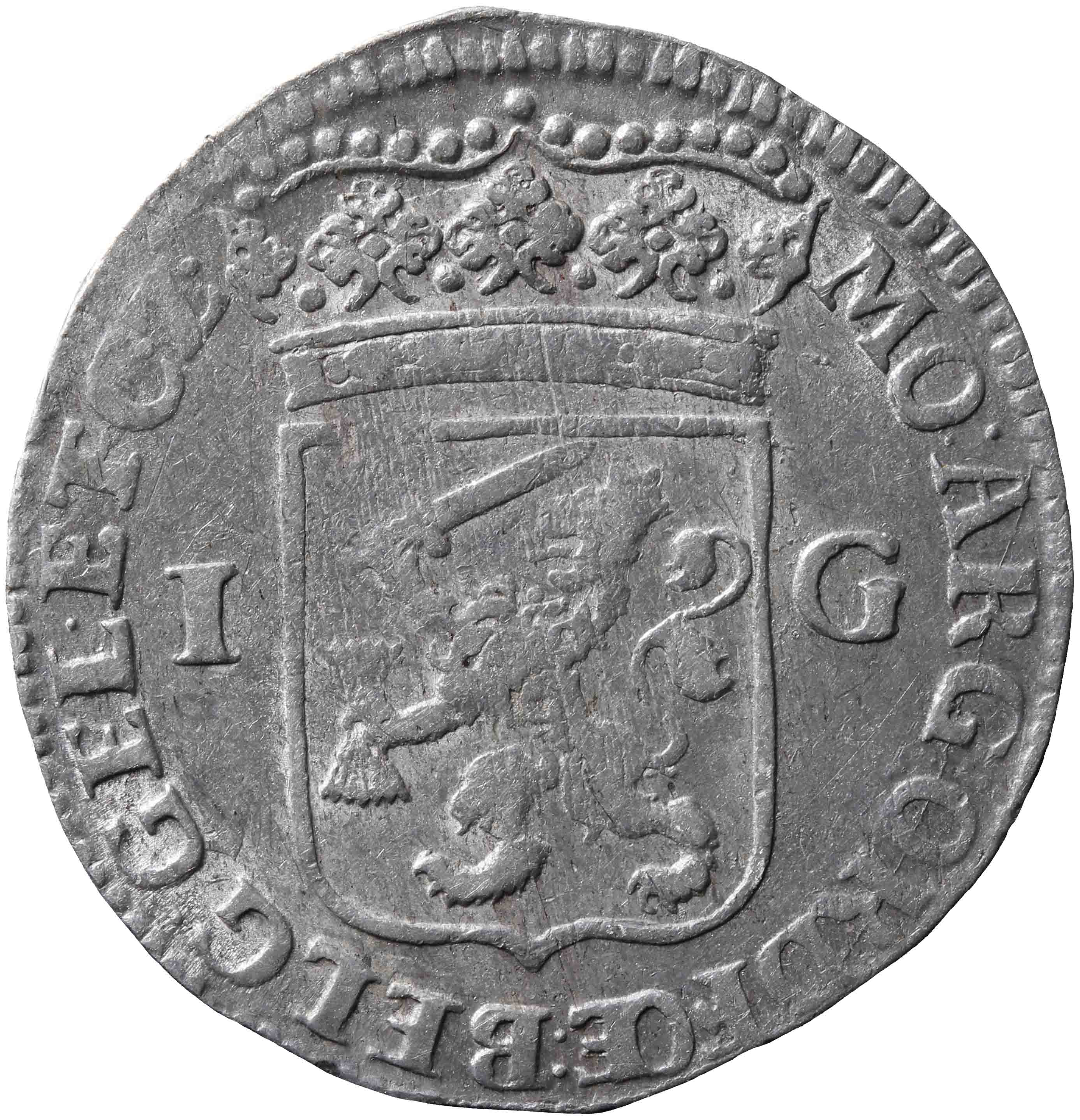 Afbeelding van de keerzijde. Generaliteitsgulden. Inventarisnummer:NM-01174