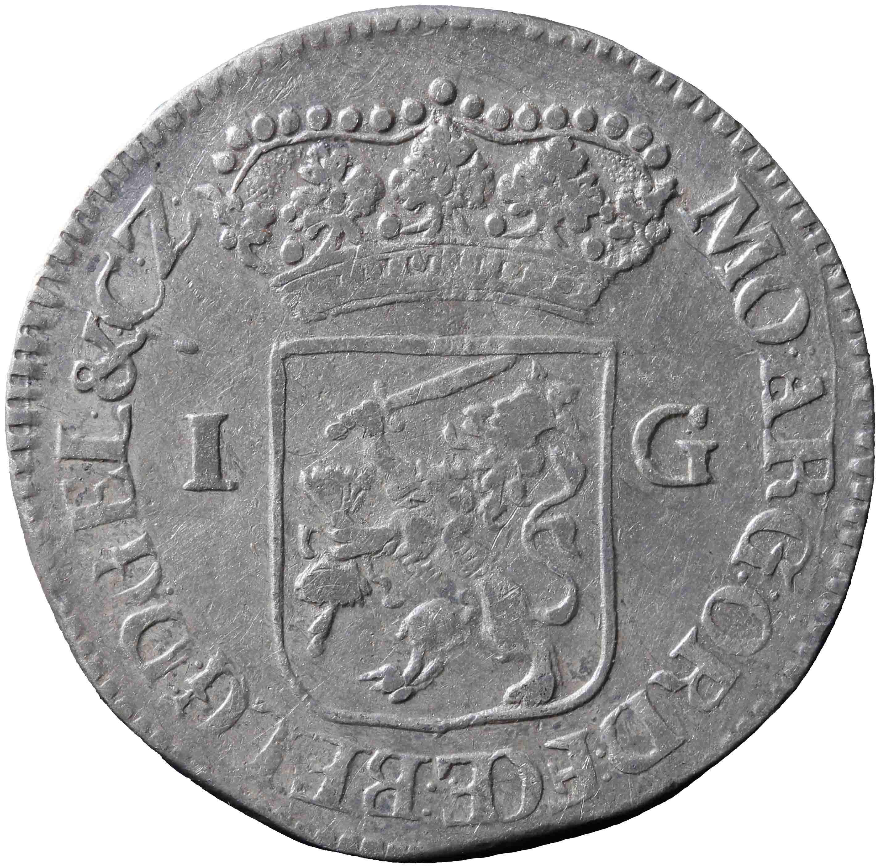 Afbeelding van de keerzijde. Generaliteitsgulden. Inventarisnummer:NM-01200