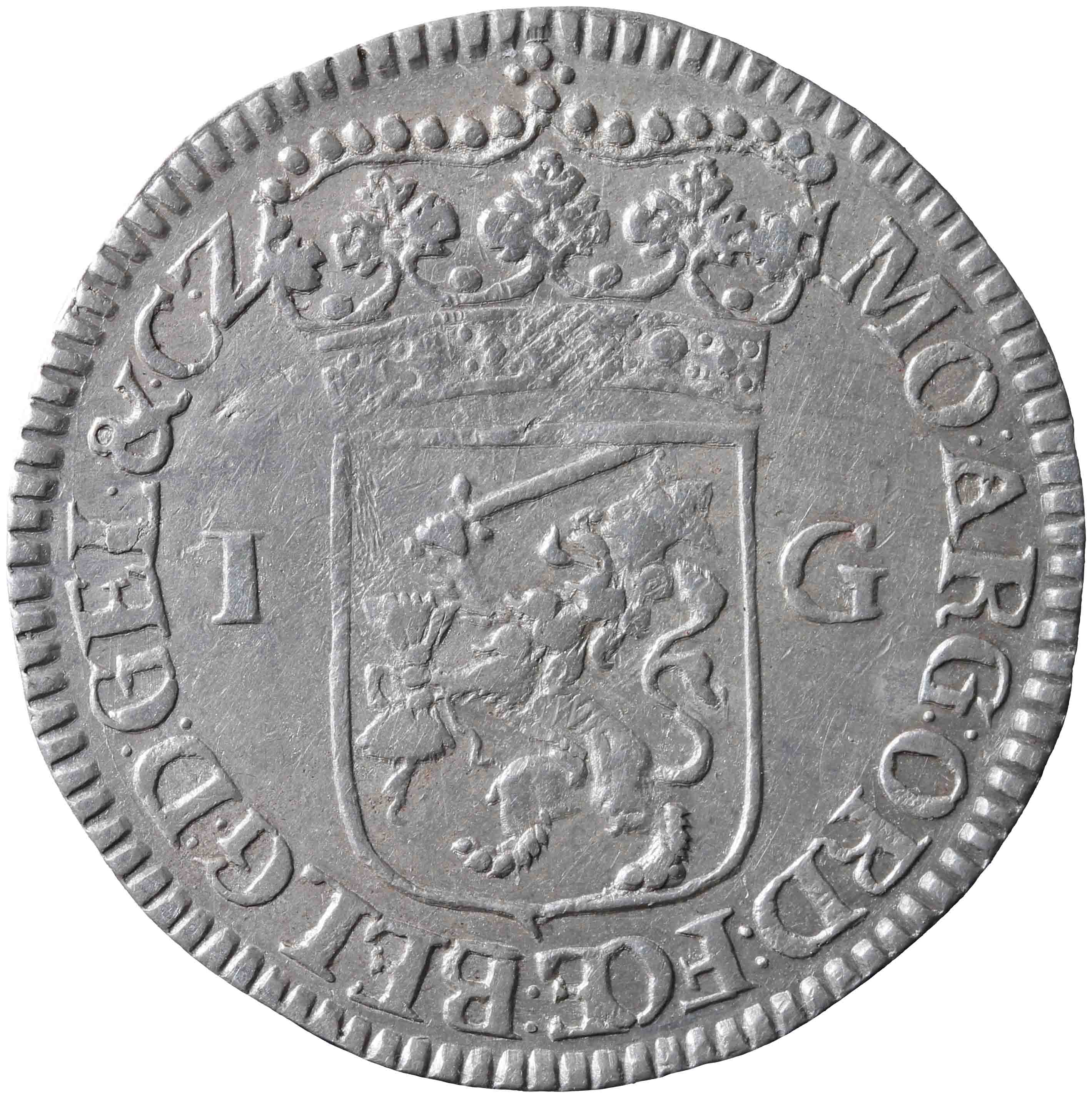 Afbeelding van de keerzijde. Generaliteitsgulden. Inventarisnummer:NM-01205