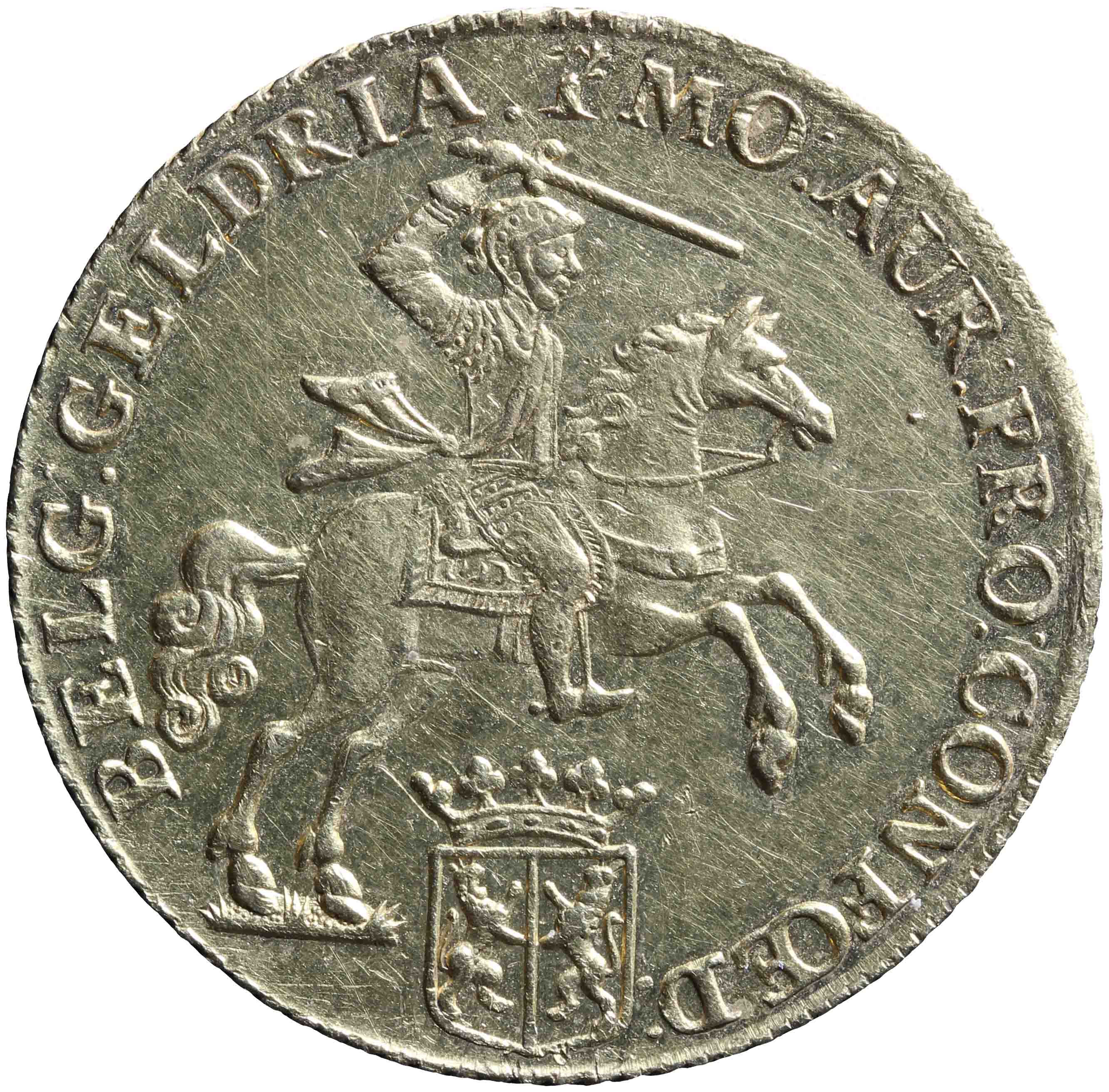 Afbeelding van de voorzijde. gouden rijder. Inventarisnummer:NM-01220