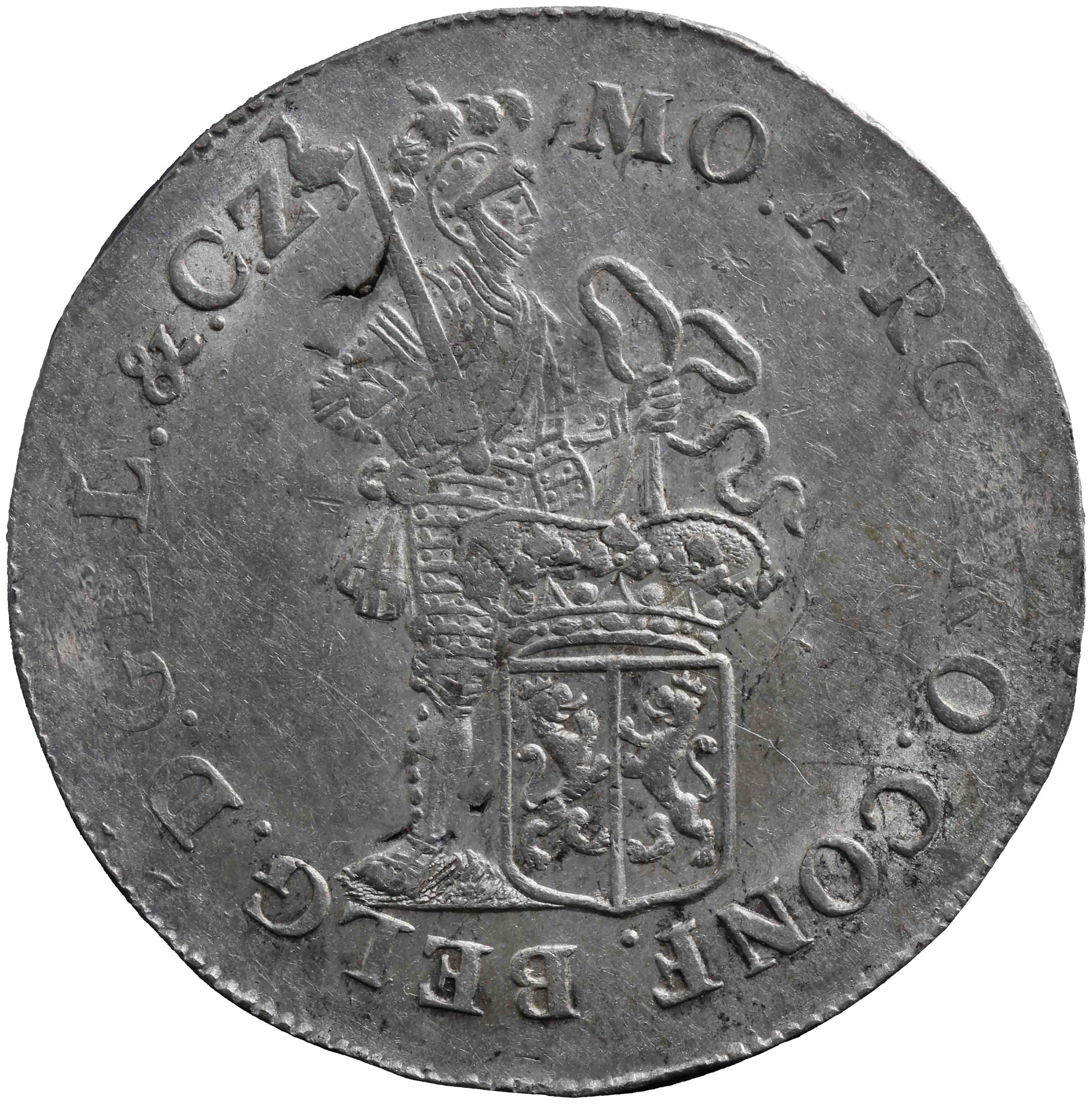 Afbeelding van de voorzijde. zilveren dukaat. Inventarisnummer:NM-01229