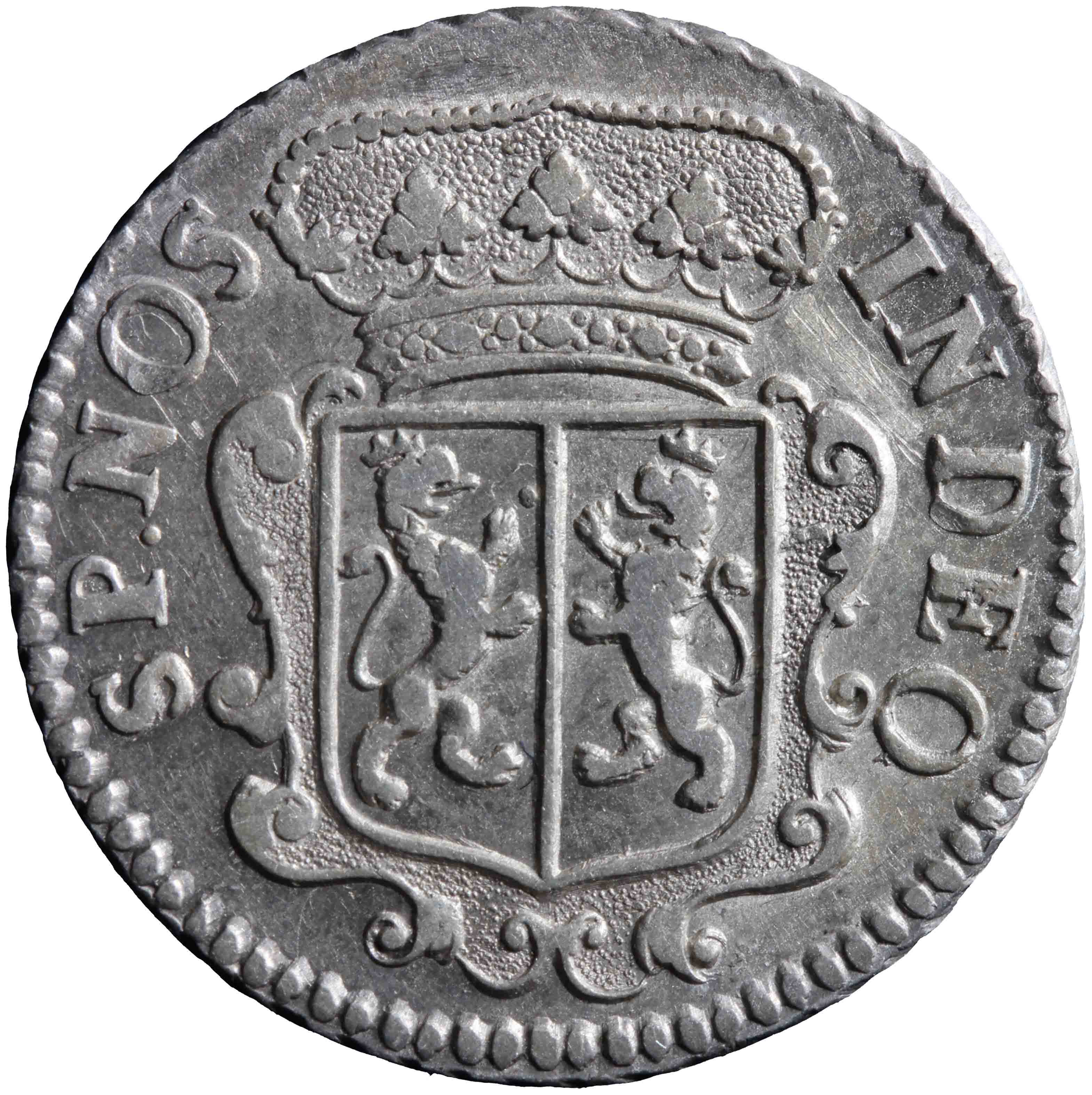 Afbeelding van de voorzijde. duit. Inventarisnummer:NM-01236