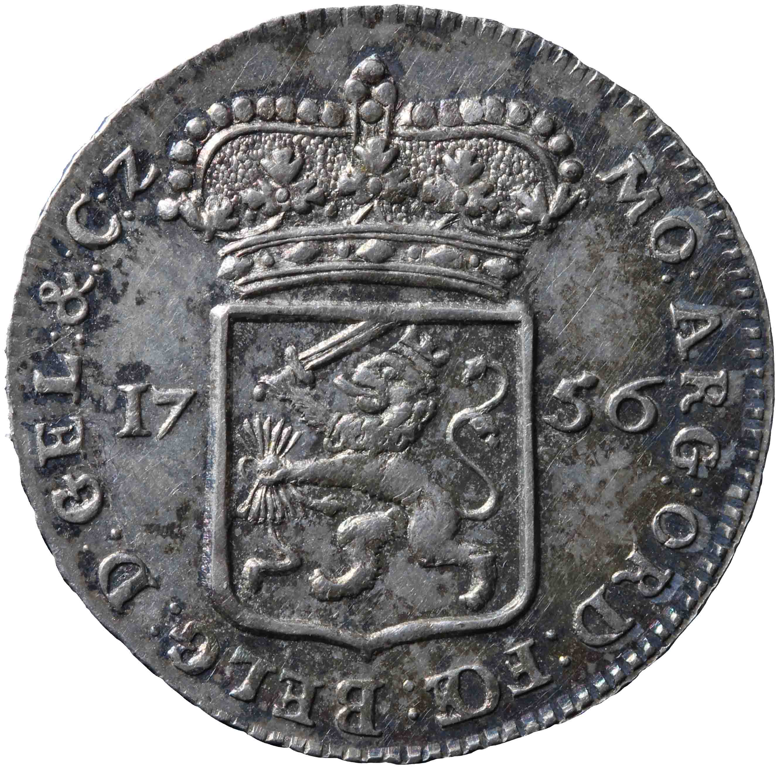 Afbeelding van de keerzijde. muntmeesterspenning (kwart gulden). Inventarisnummer:NM-01238