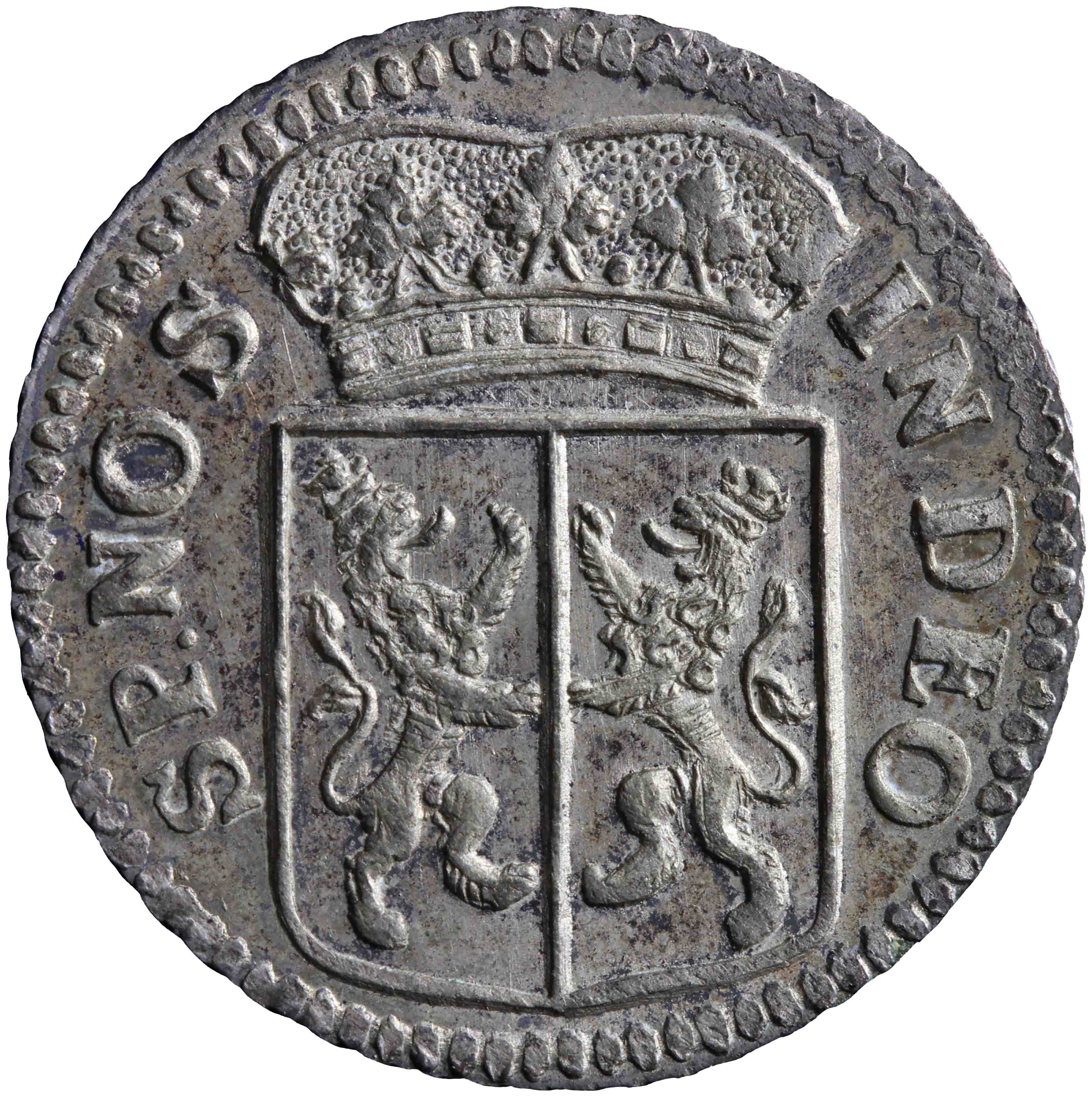 Afbeelding van de voorzijde. duit. Inventarisnummer:NM-01242