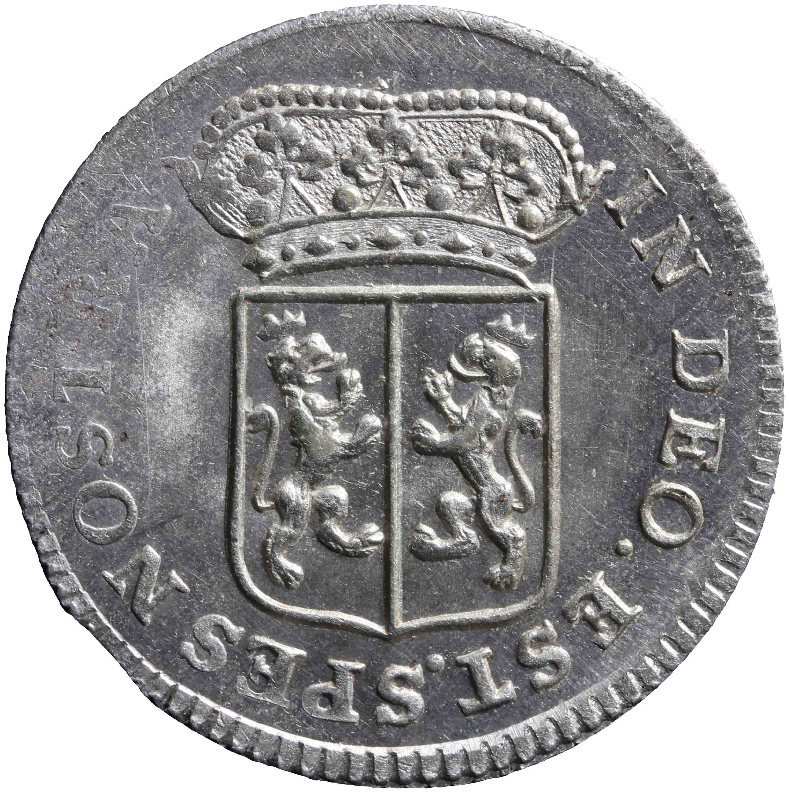 Afbeelding van de voorzijde. duit. Inventarisnummer:NM-01274