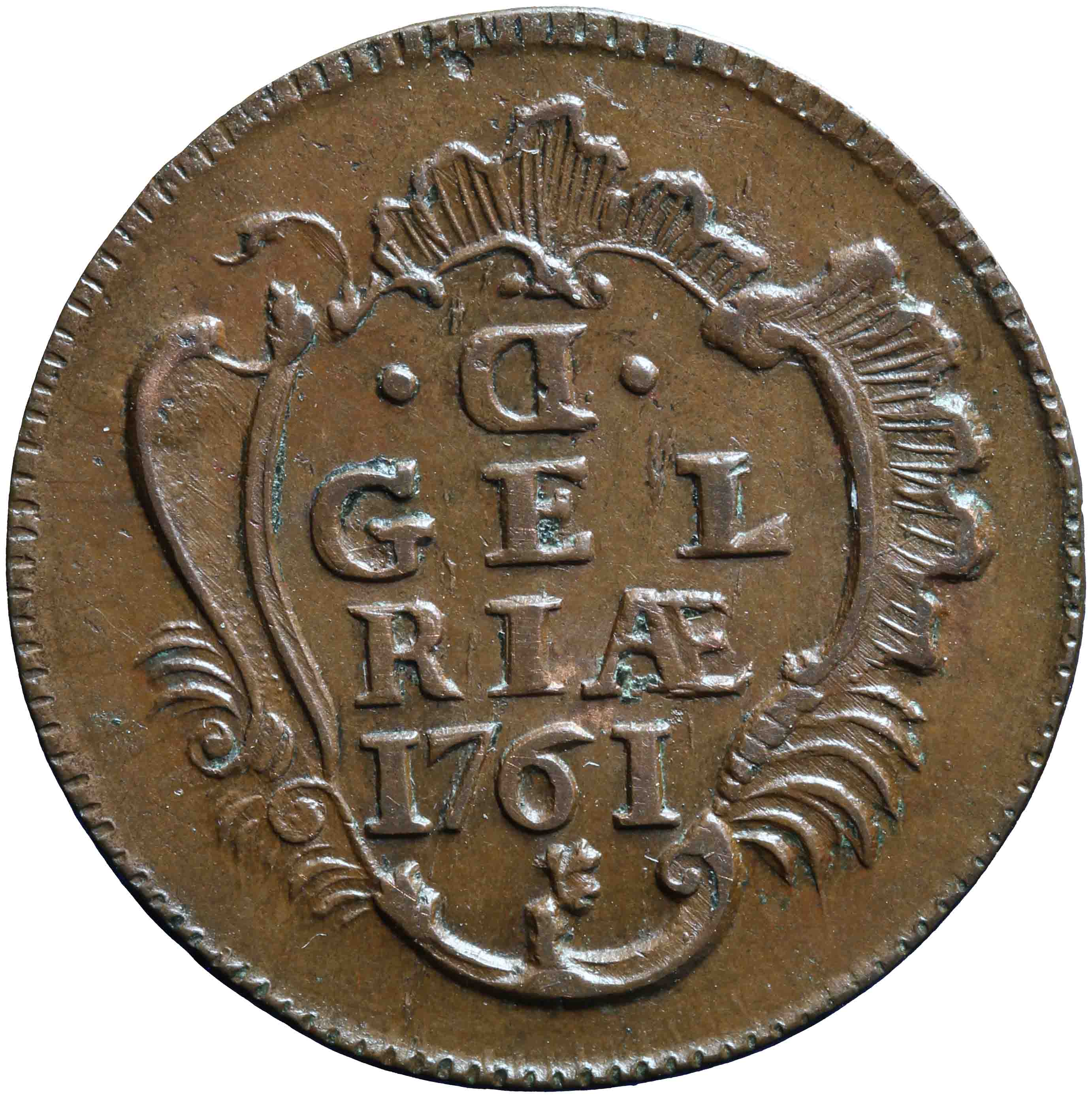 Afbeelding van de keerzijde. duit. Inventarisnummer:NM-01289