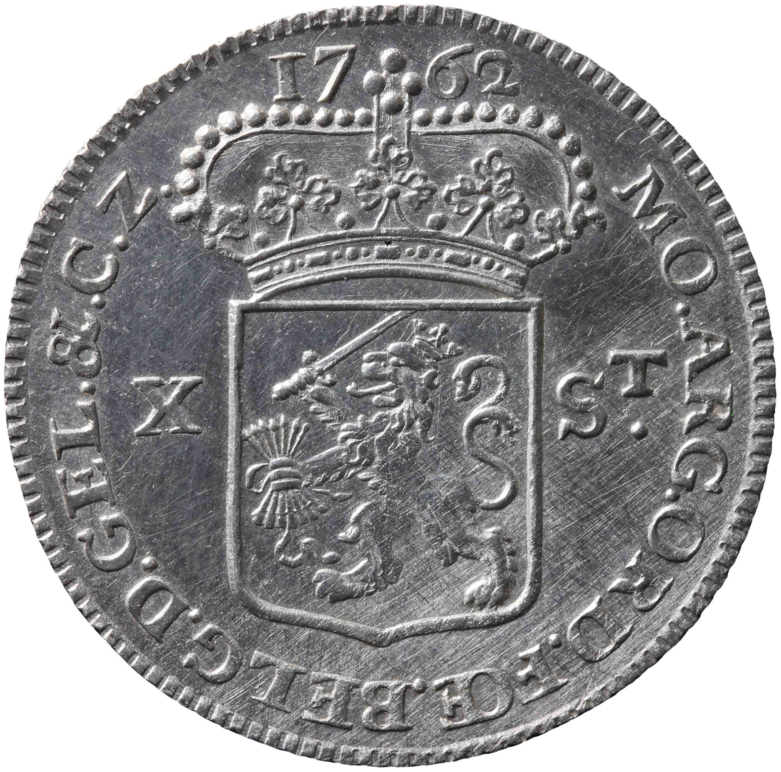 Afbeelding van de keerzijde. halve Generaliteitsgulden van tien stuiver. Inventarisnummer:NM-01299