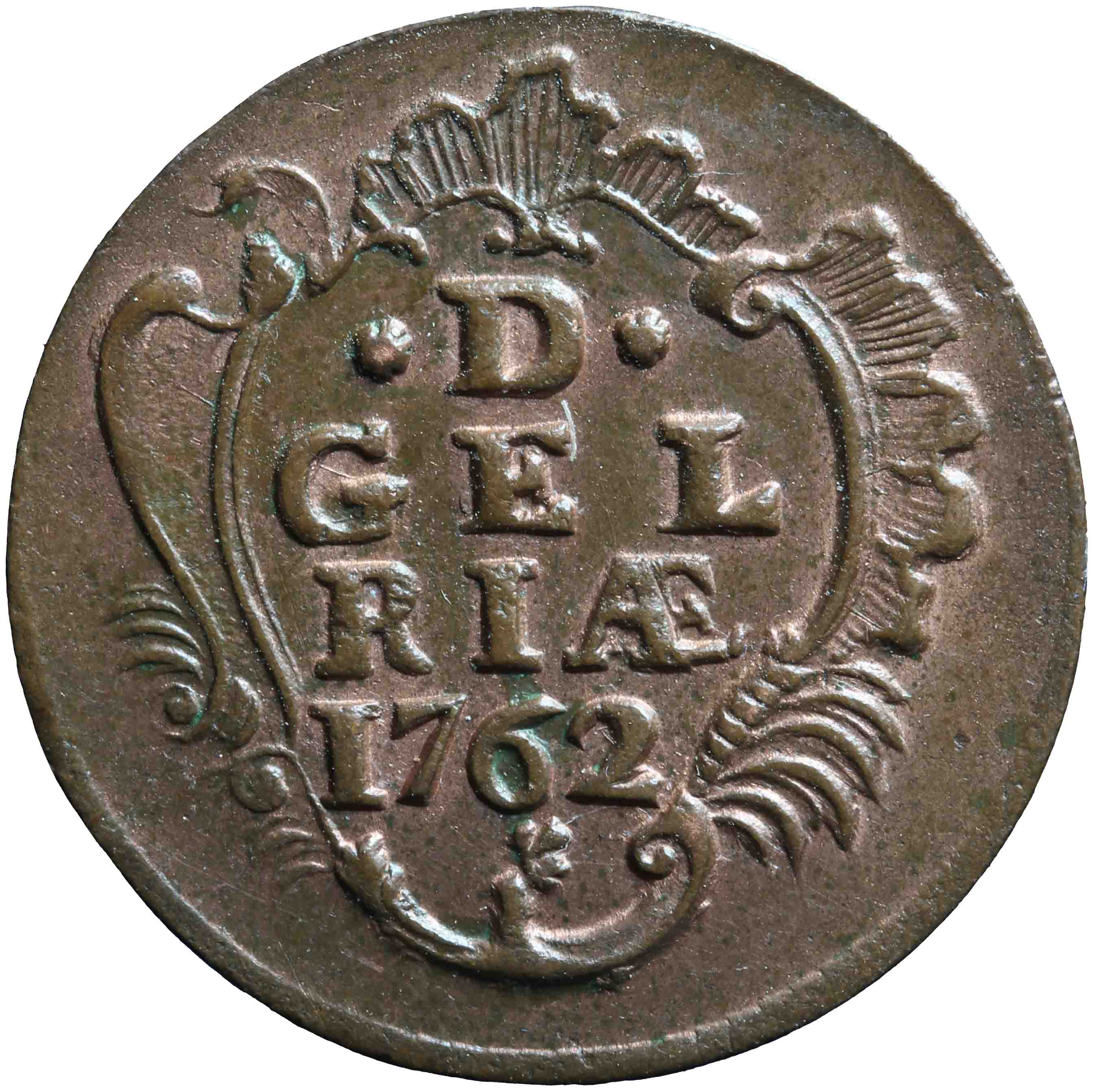 Afbeelding van de keerzijde. duit. Inventarisnummer:NM-01300