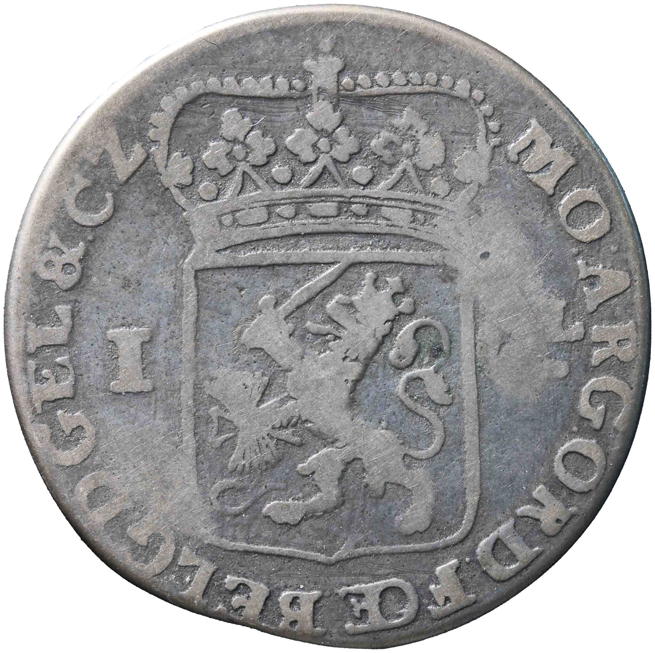 Afbeelding van de keerzijde. Generaliteitsgulden. Inventarisnummer:NM-01309