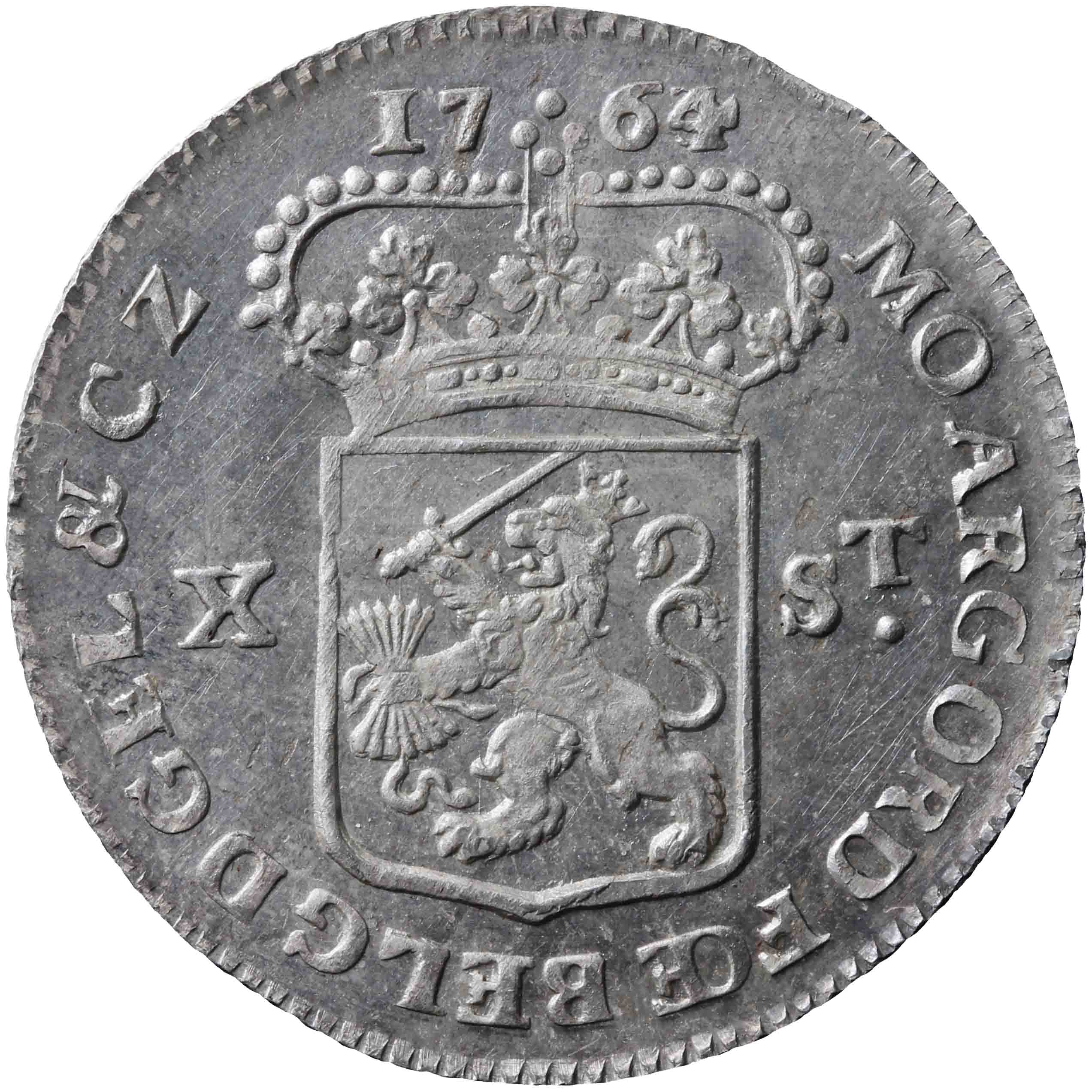 Image of the reverse. halve Generaliteitsgulden van tien stuiver. Inventory number:NM-01310
