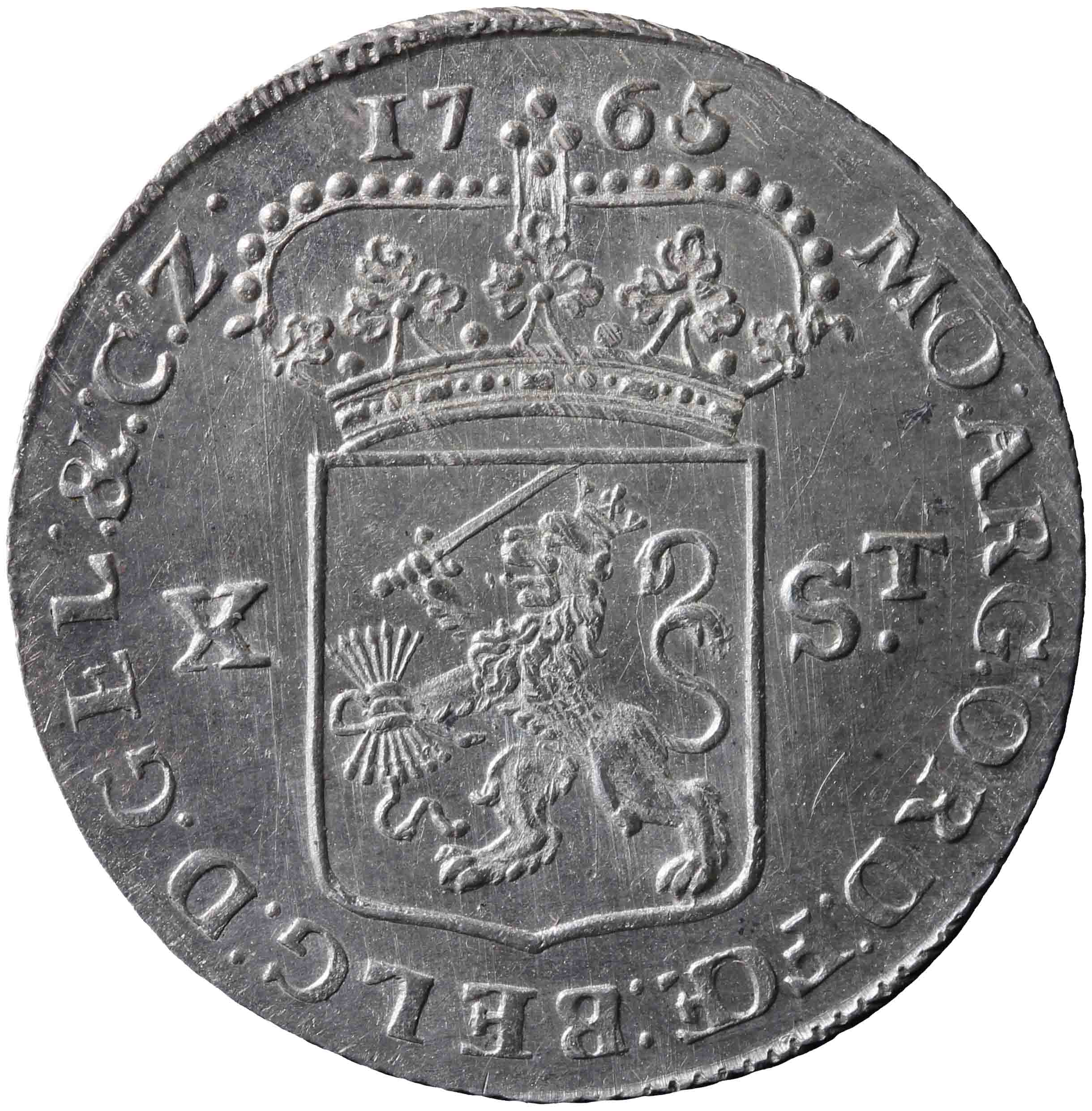 Afbeelding van de keerzijde. halve Generaliteitsgulden van tien stuiver. Inventarisnummer:NM-01317