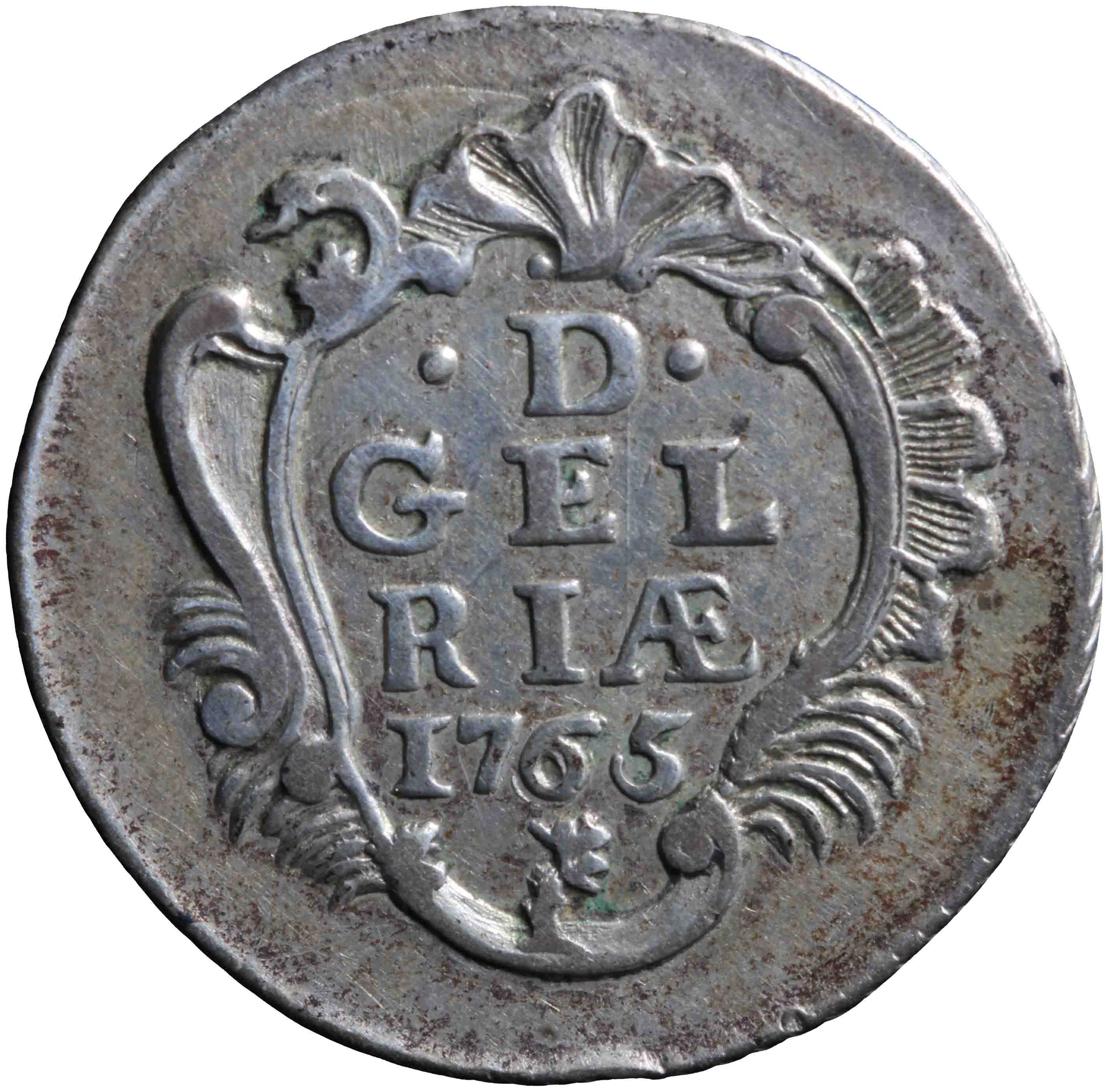 Afbeelding van de keerzijde. duit. Inventarisnummer:NM-01319