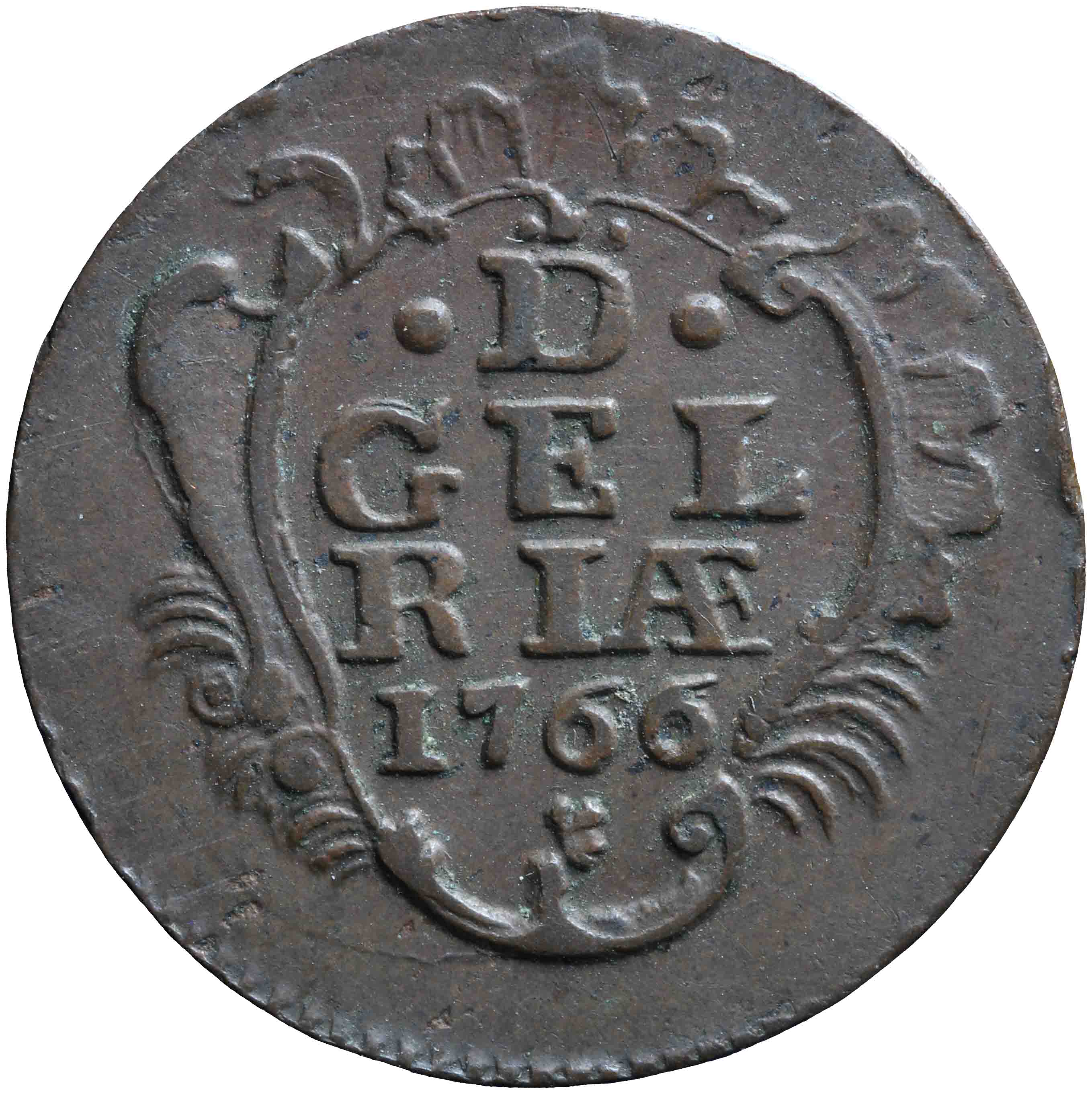 Afbeelding van de keerzijde. duit. Inventarisnummer:NM-01321
