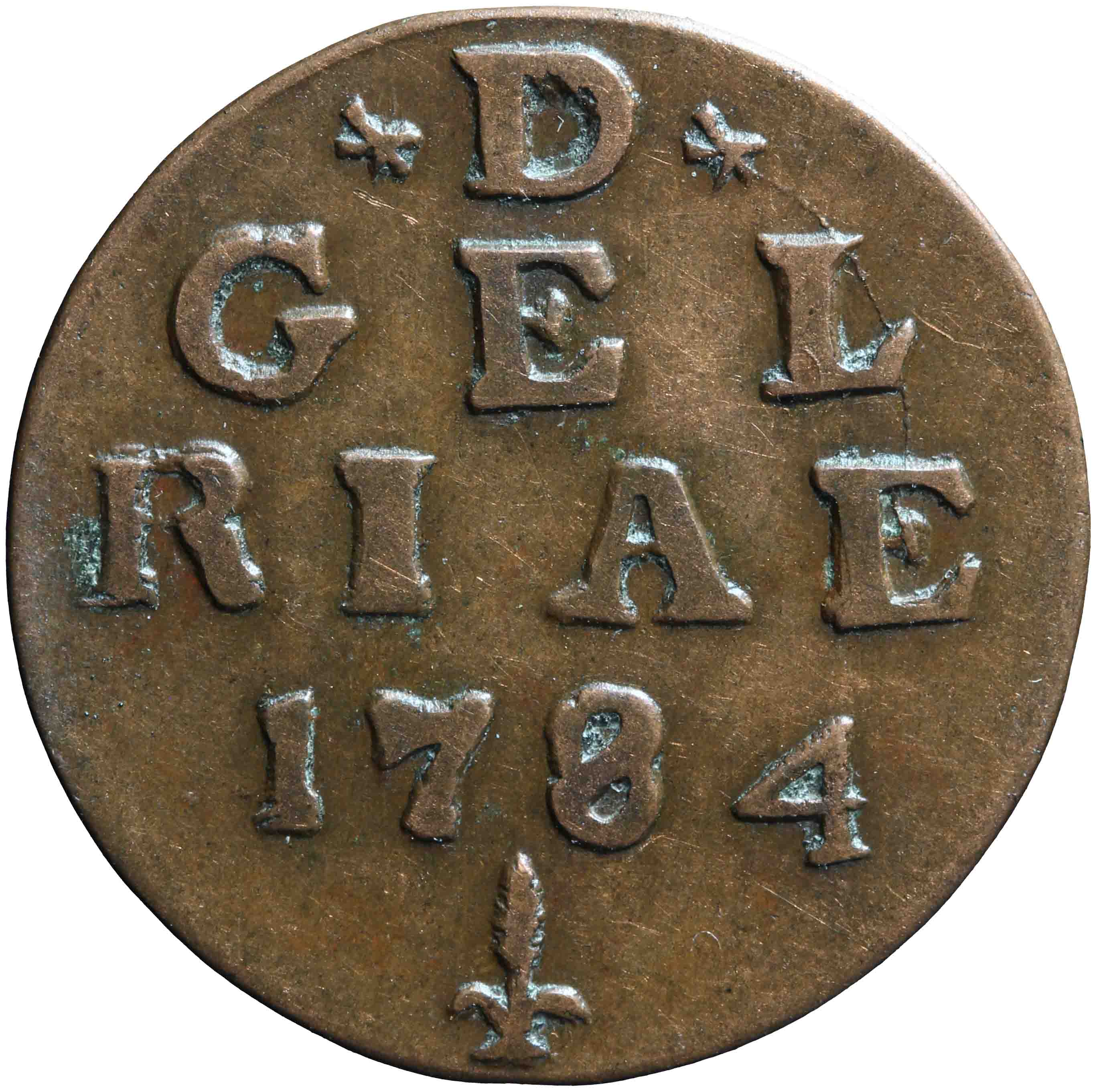 Afbeelding van de keerzijde. duit. Inventarisnummer:NM-01335