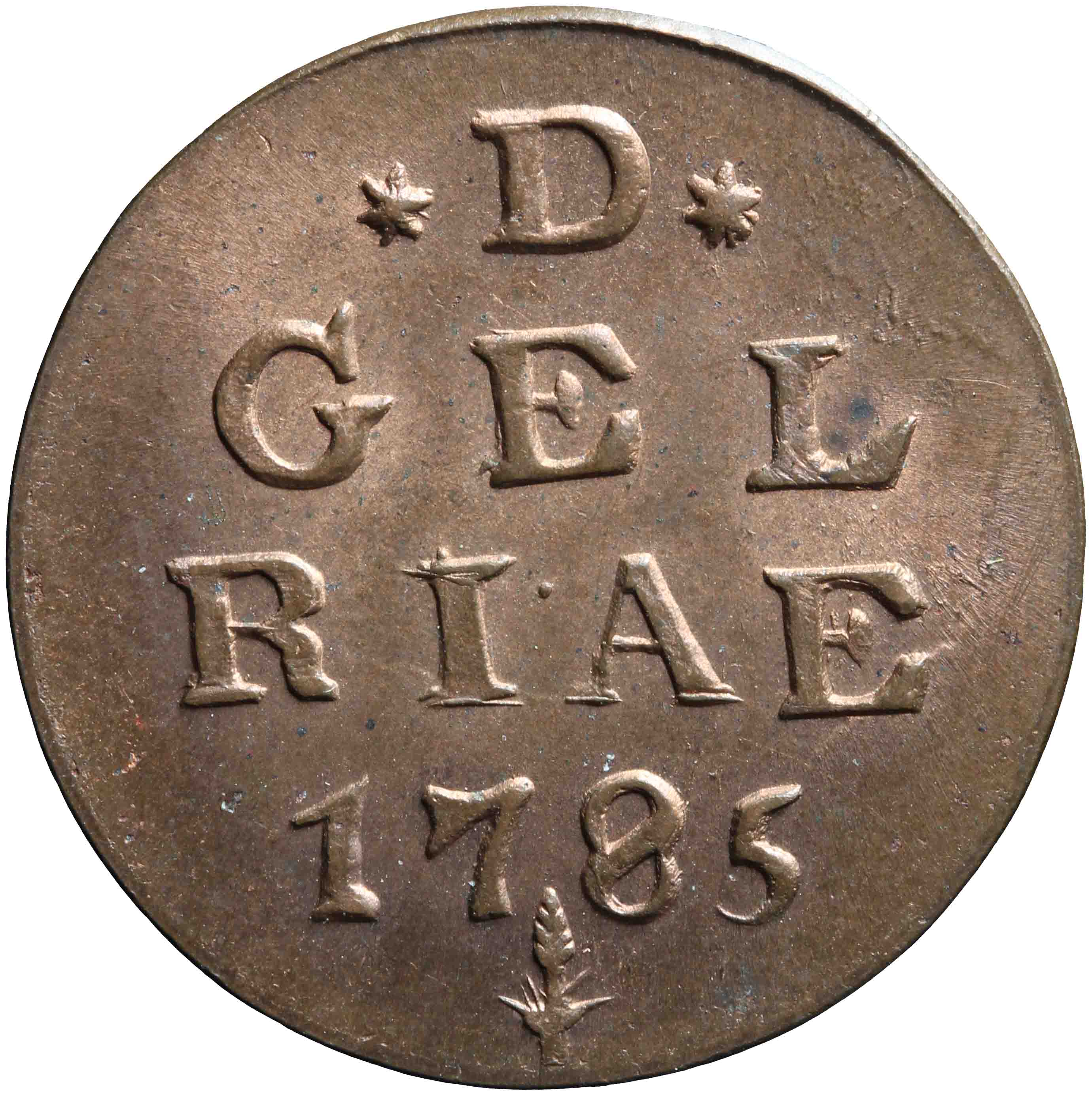 Afbeelding van de keerzijde. duit. Inventarisnummer:NM-01342