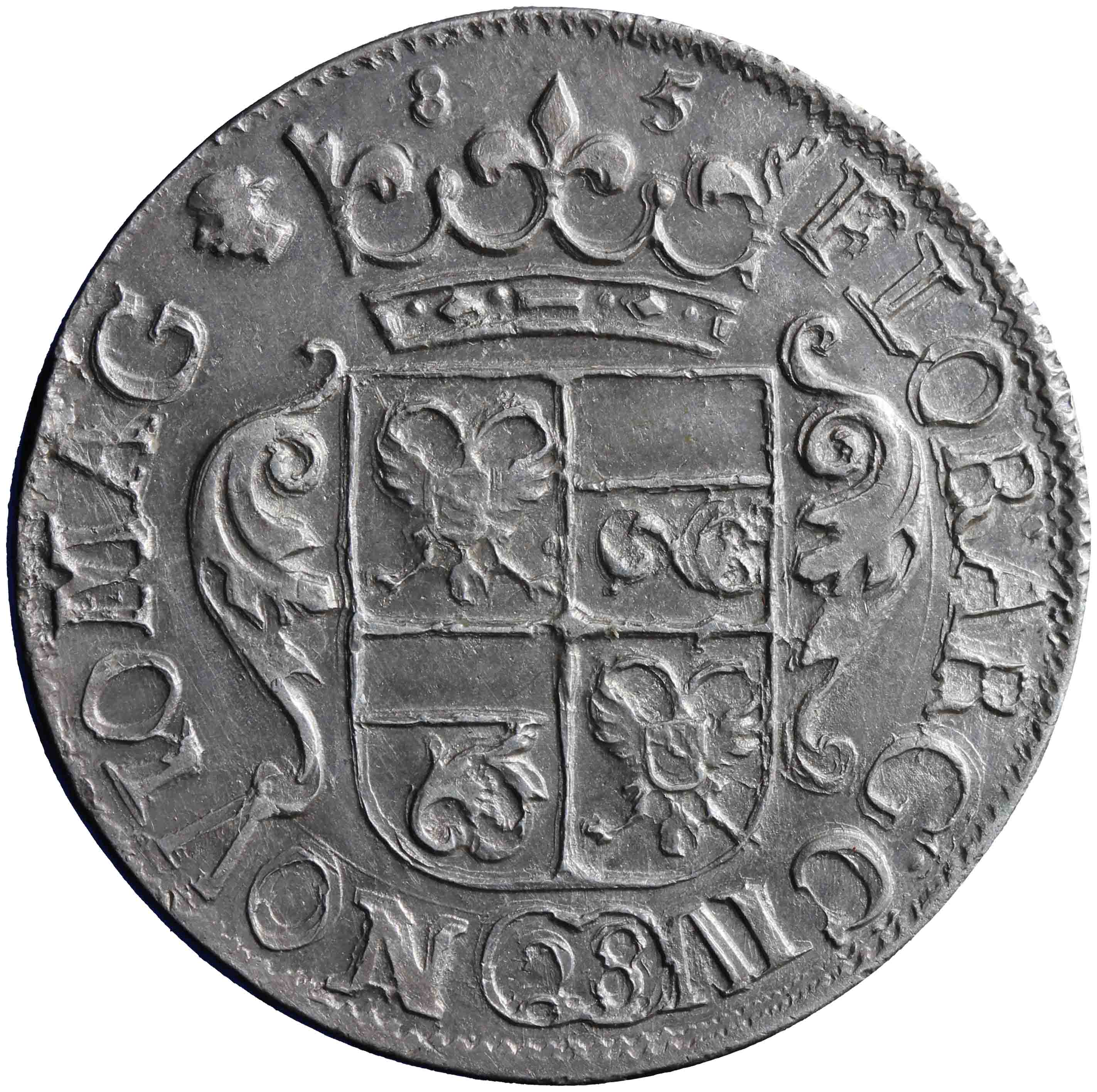 Afbeelding van de voorzijde. florijn ; achtentwintig stuiver. Inventarisnummer:NM-01735