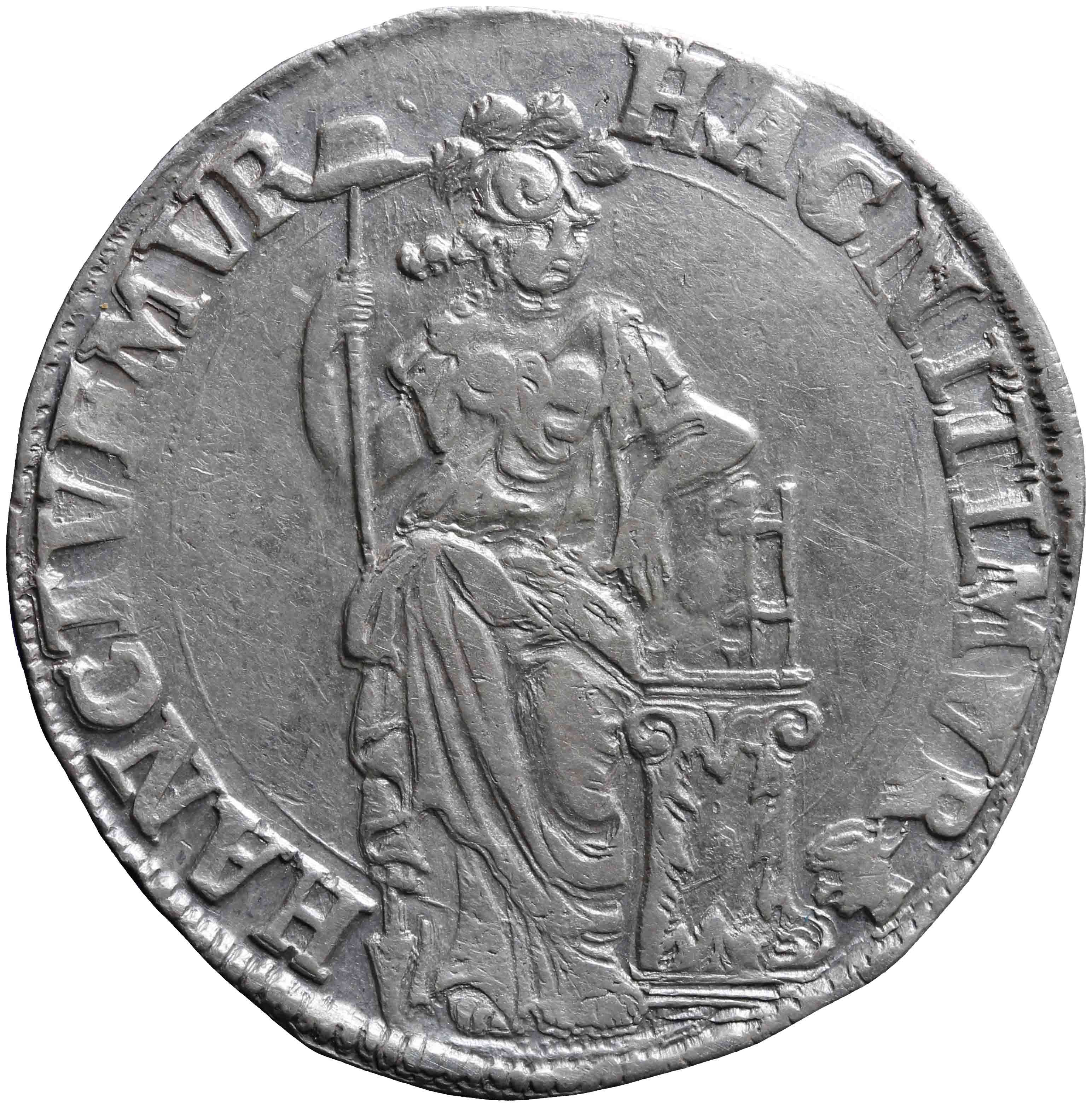 Afbeelding van de voorzijde. drie gulden. Inventarisnummer:NM-01762