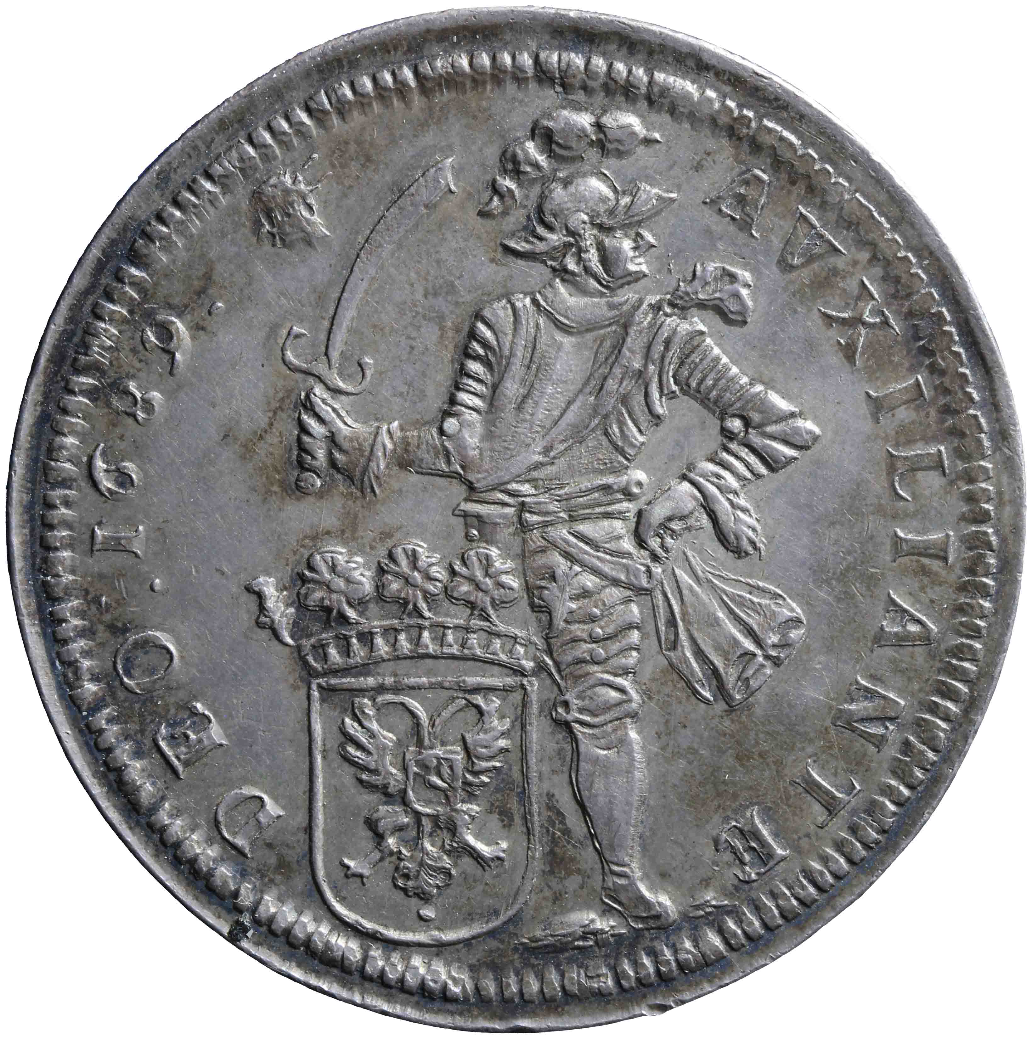 Afbeelding van de voorzijde. dubbele daalder ; zestig stuiver. Inventarisnummer:NM-01778