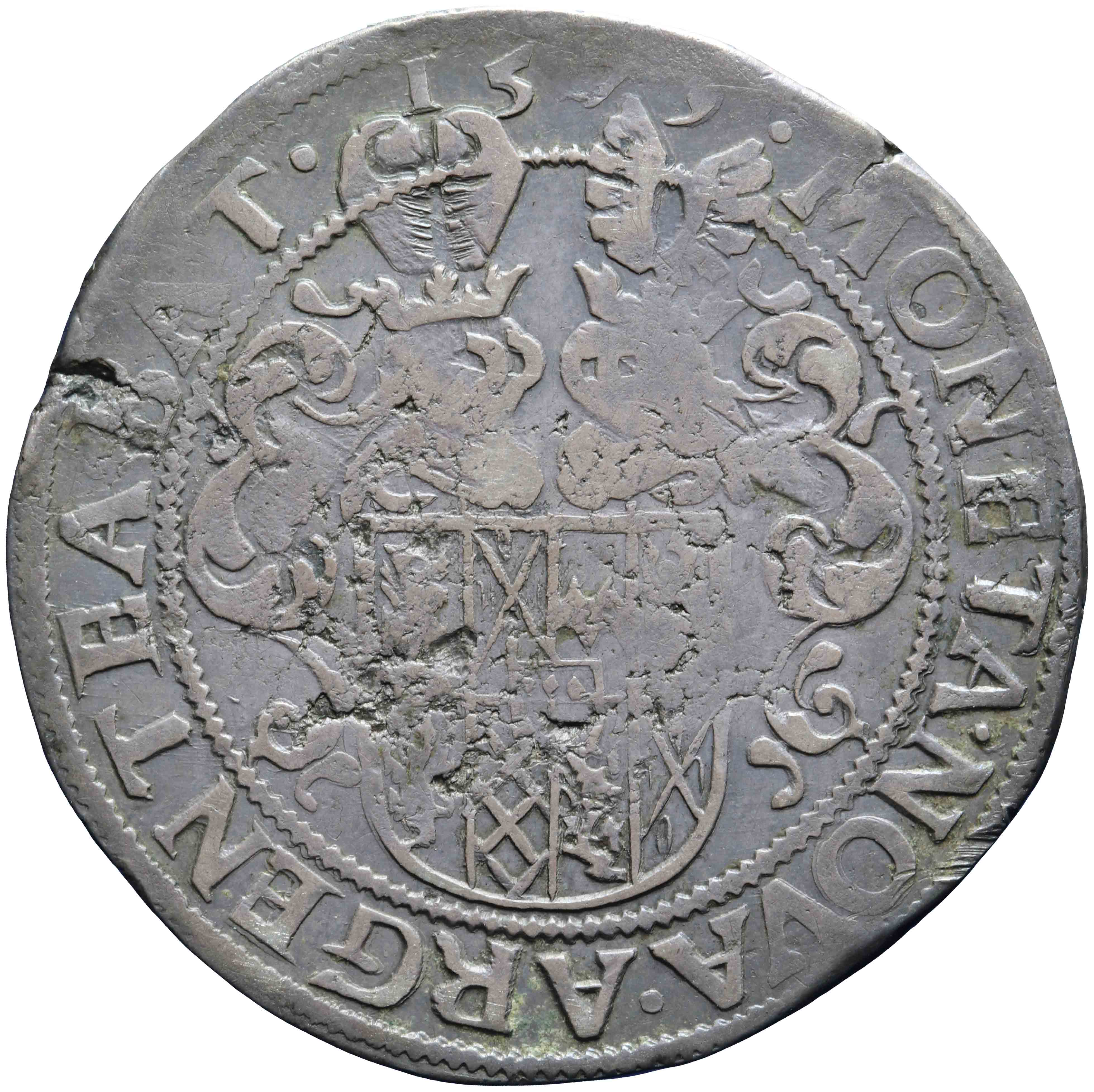 Afbeelding van de keerzijde. halve daalder. Inventarisnummer:NM-02250