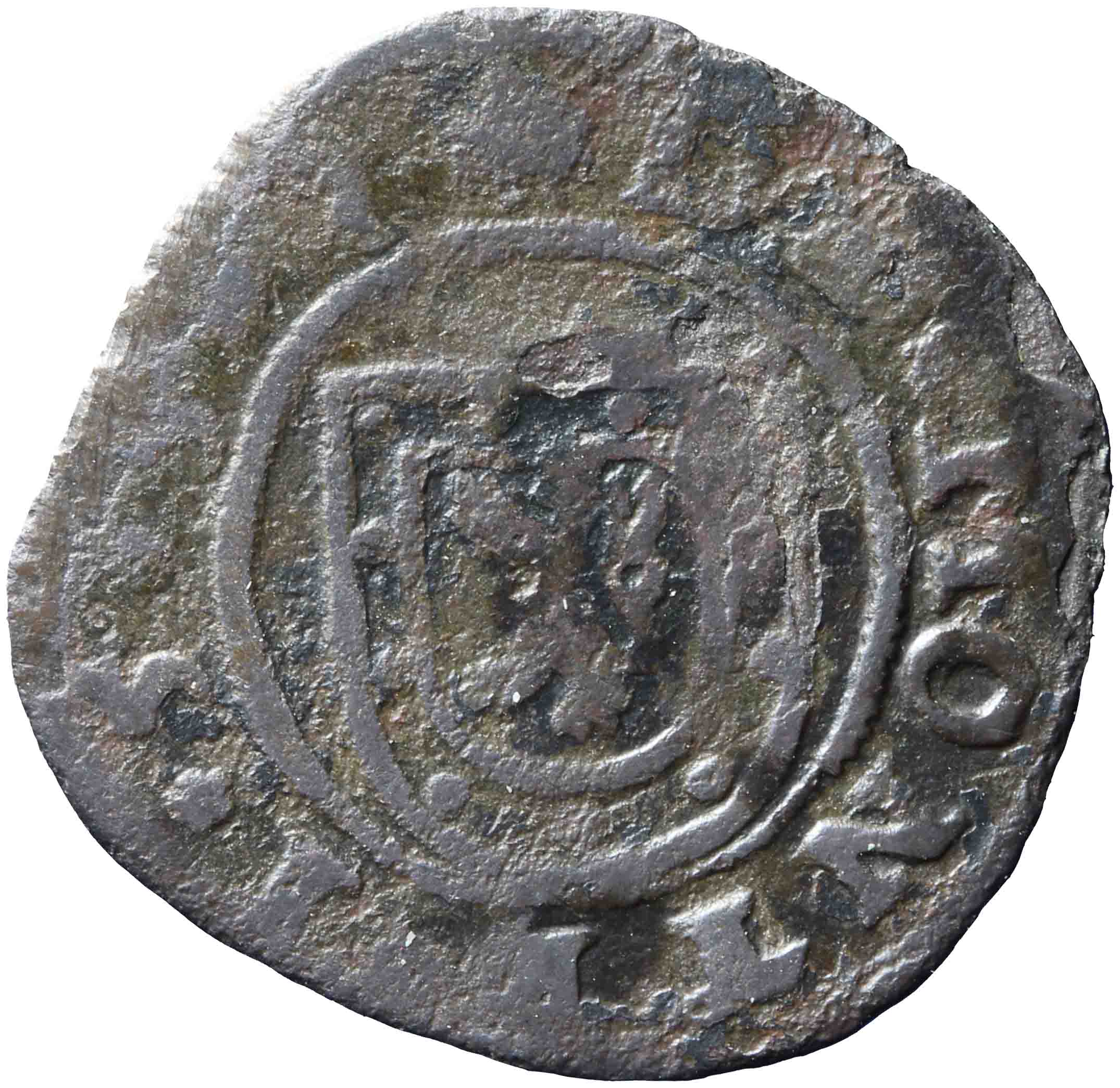 Afbeelding van de voorzijde. kwartstuiver ; vierling. Inventarisnummer:NM-02445