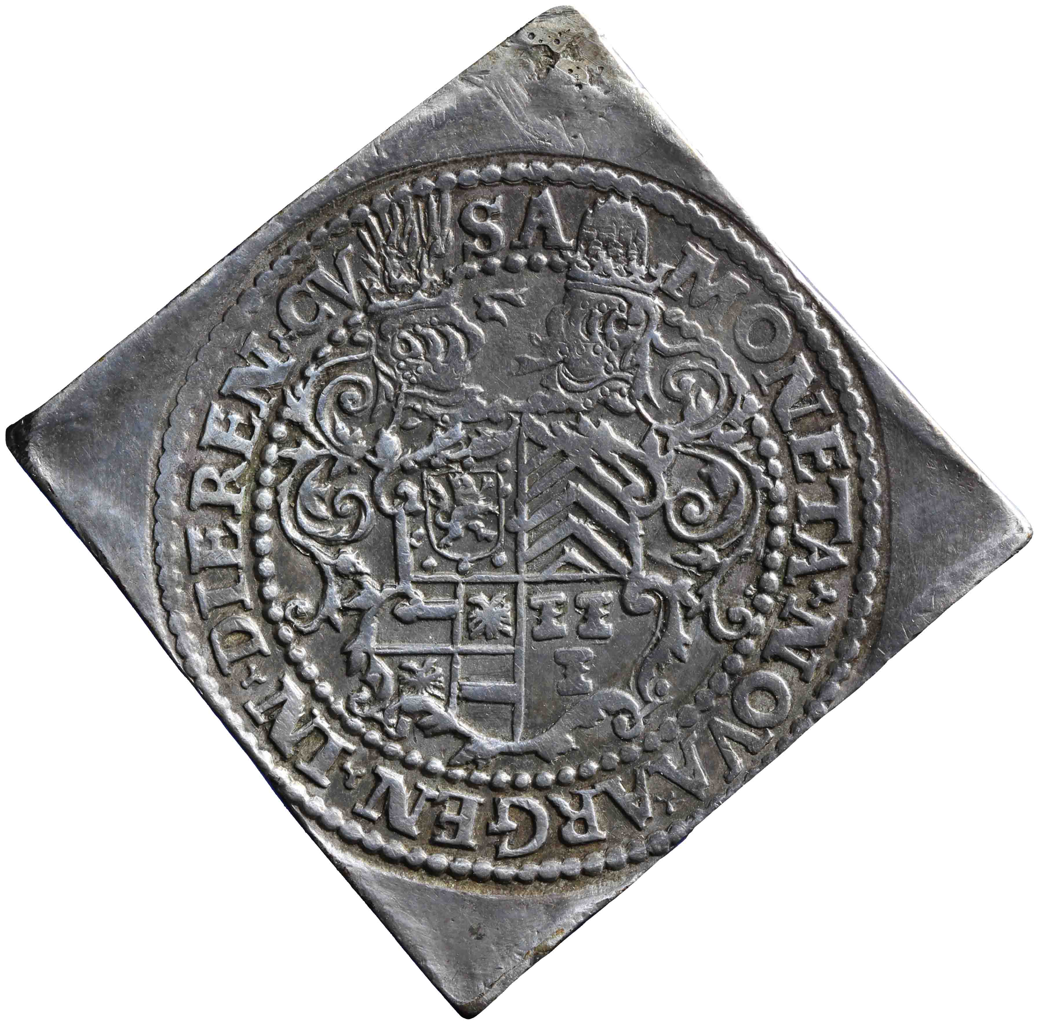 Afbeelding van de keerzijde. halve daalder. Inventarisnummer:NM-02469
