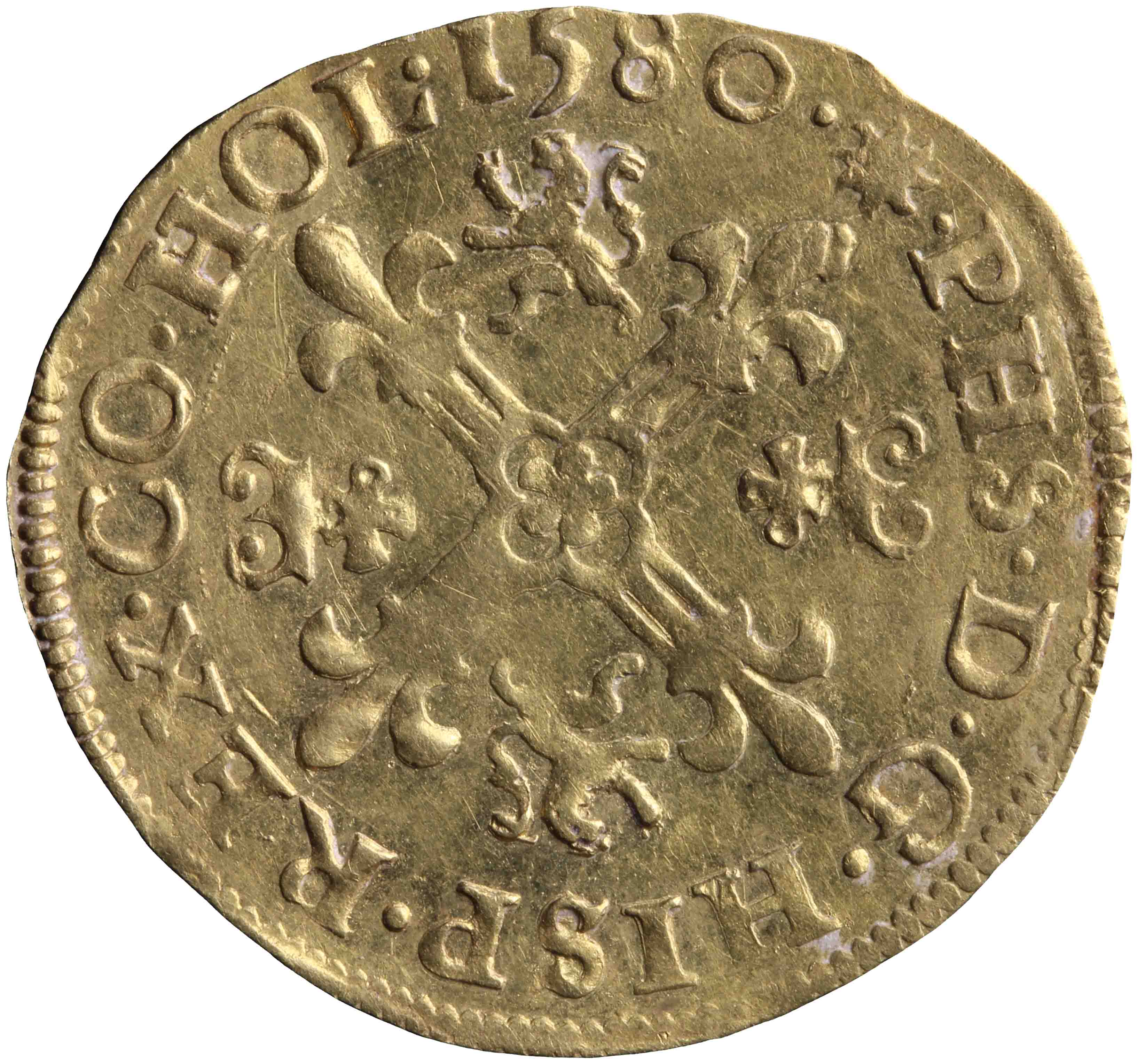 Afbeelding van de voorzijde. zonnekroon. Inventarisnummer:NM-03148