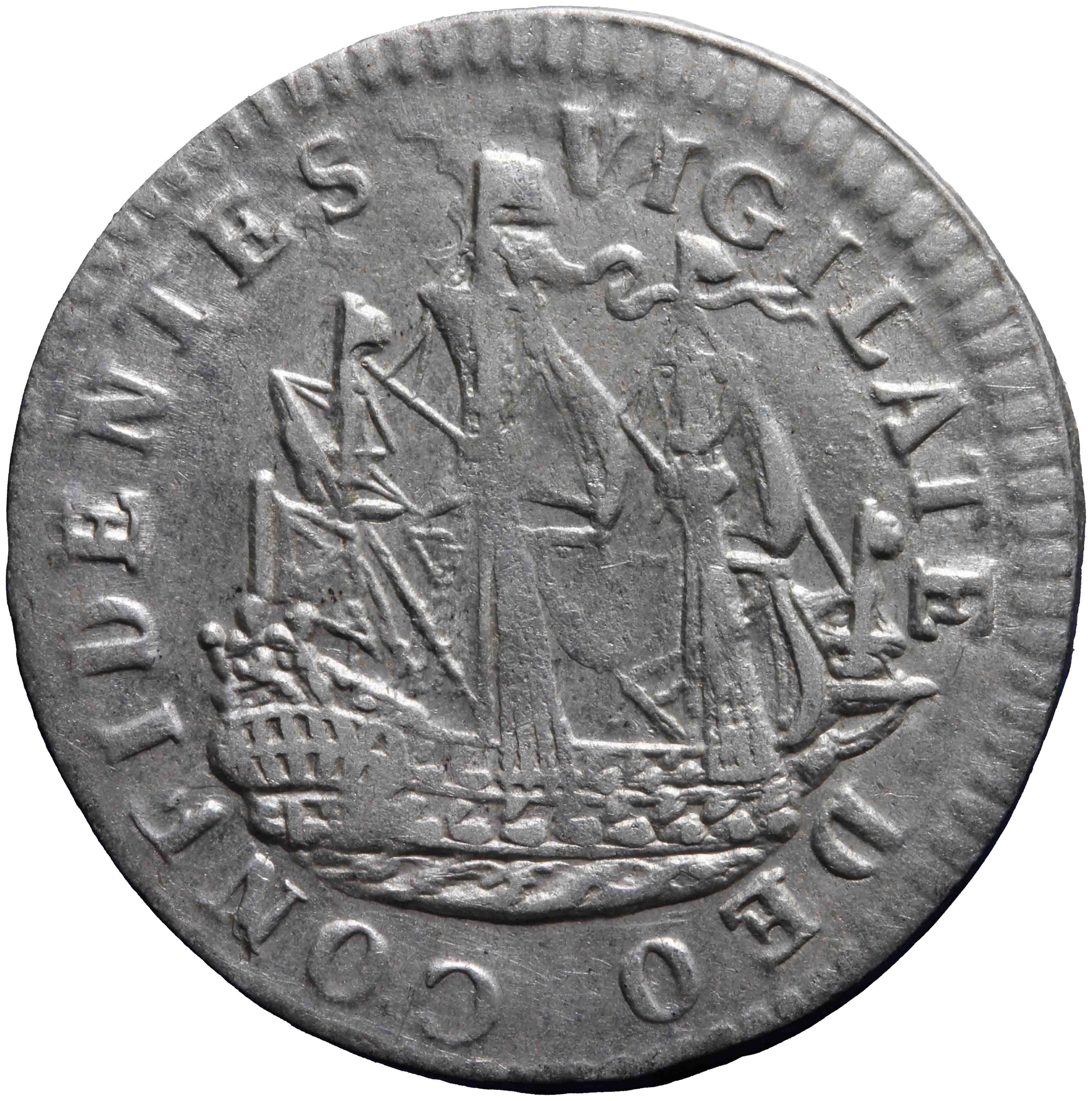 Afbeelding van de keerzijde. scheepjesschelling. Inventarisnummer:NM-03457