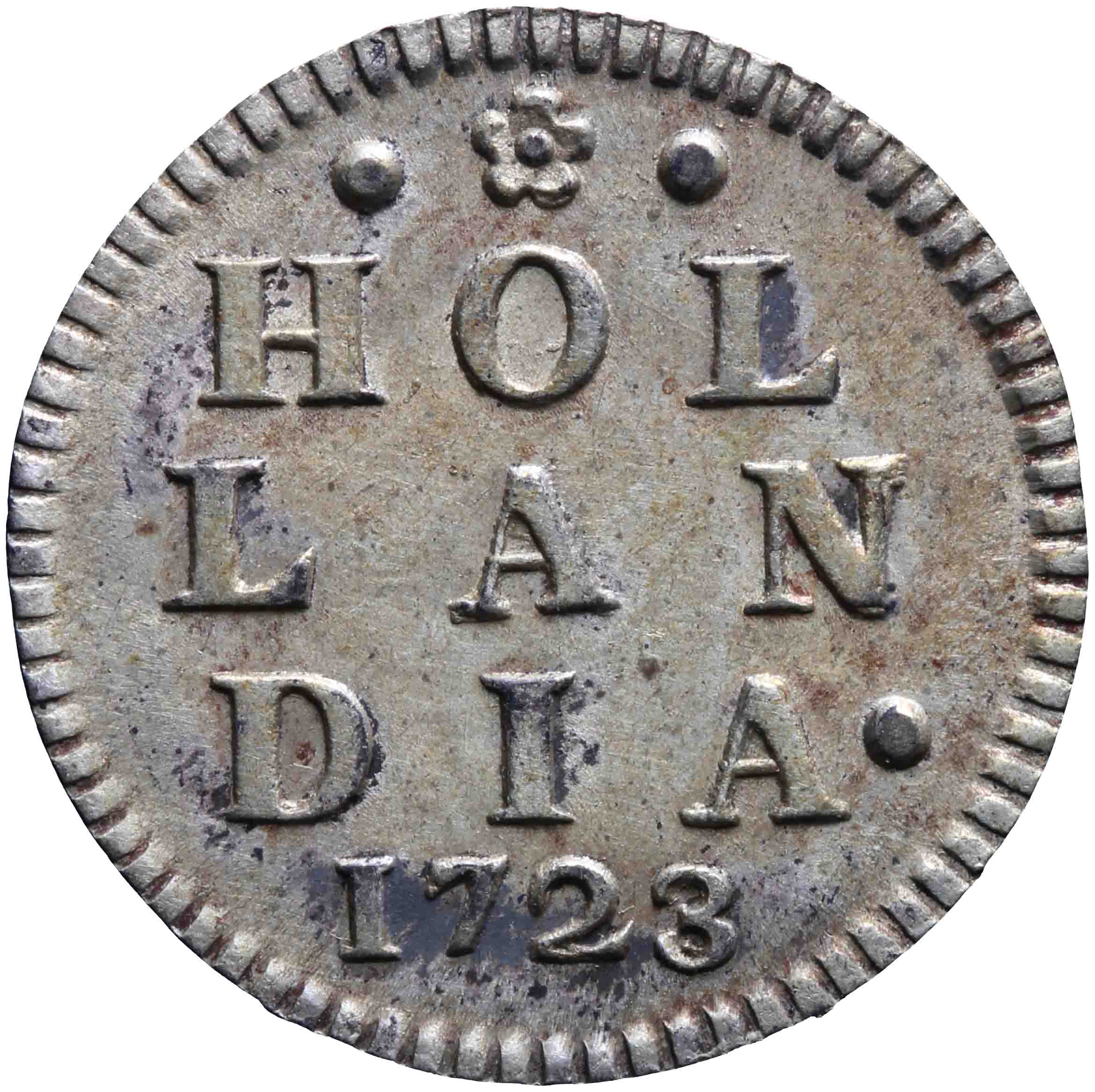 Afbeelding van de keerzijde. dubbele wapenstuiver. Inventarisnummer:NM-03499
