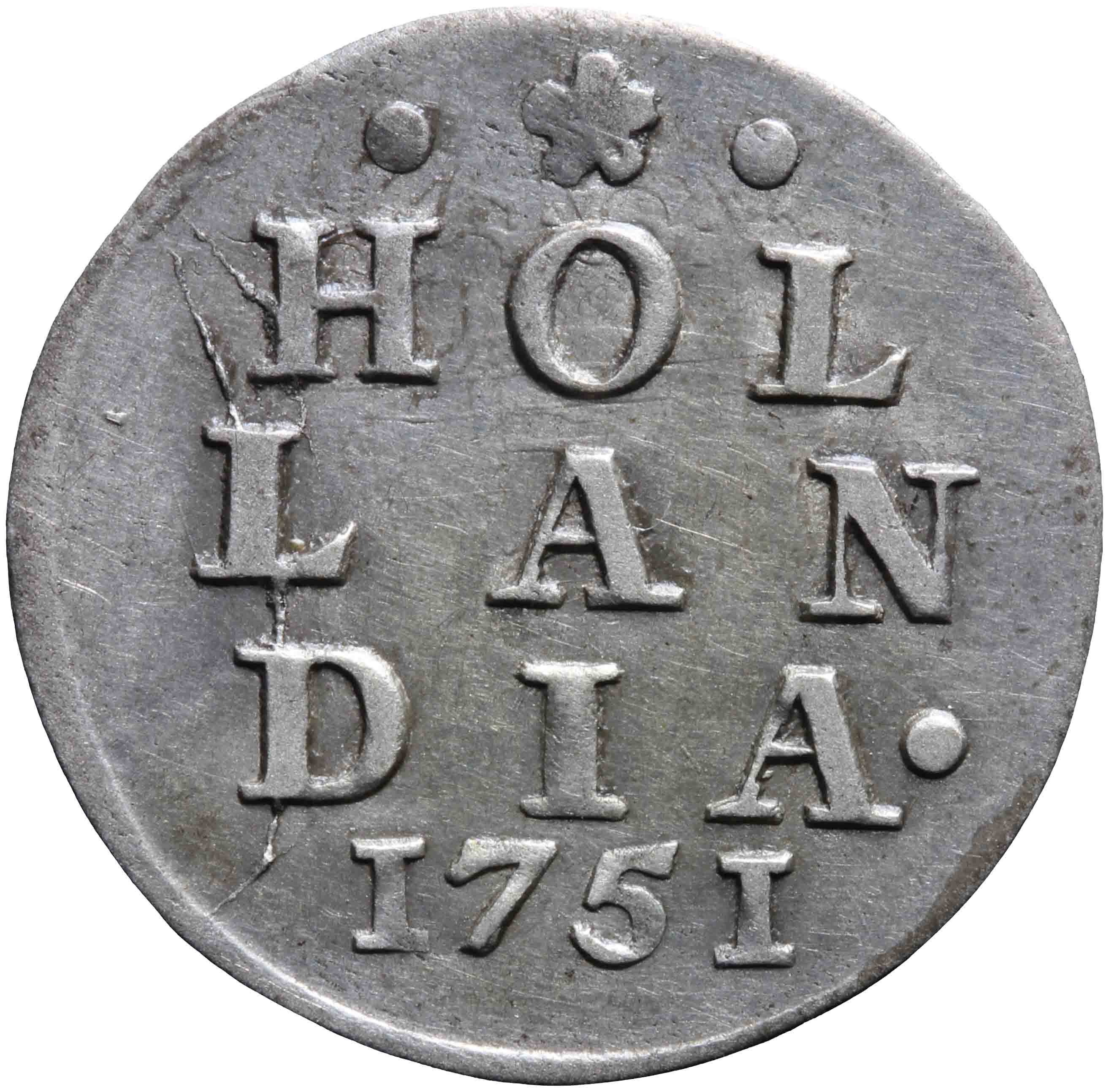 Afbeelding van de keerzijde. dubbele wapenstuiver. Inventarisnummer:NM-03592