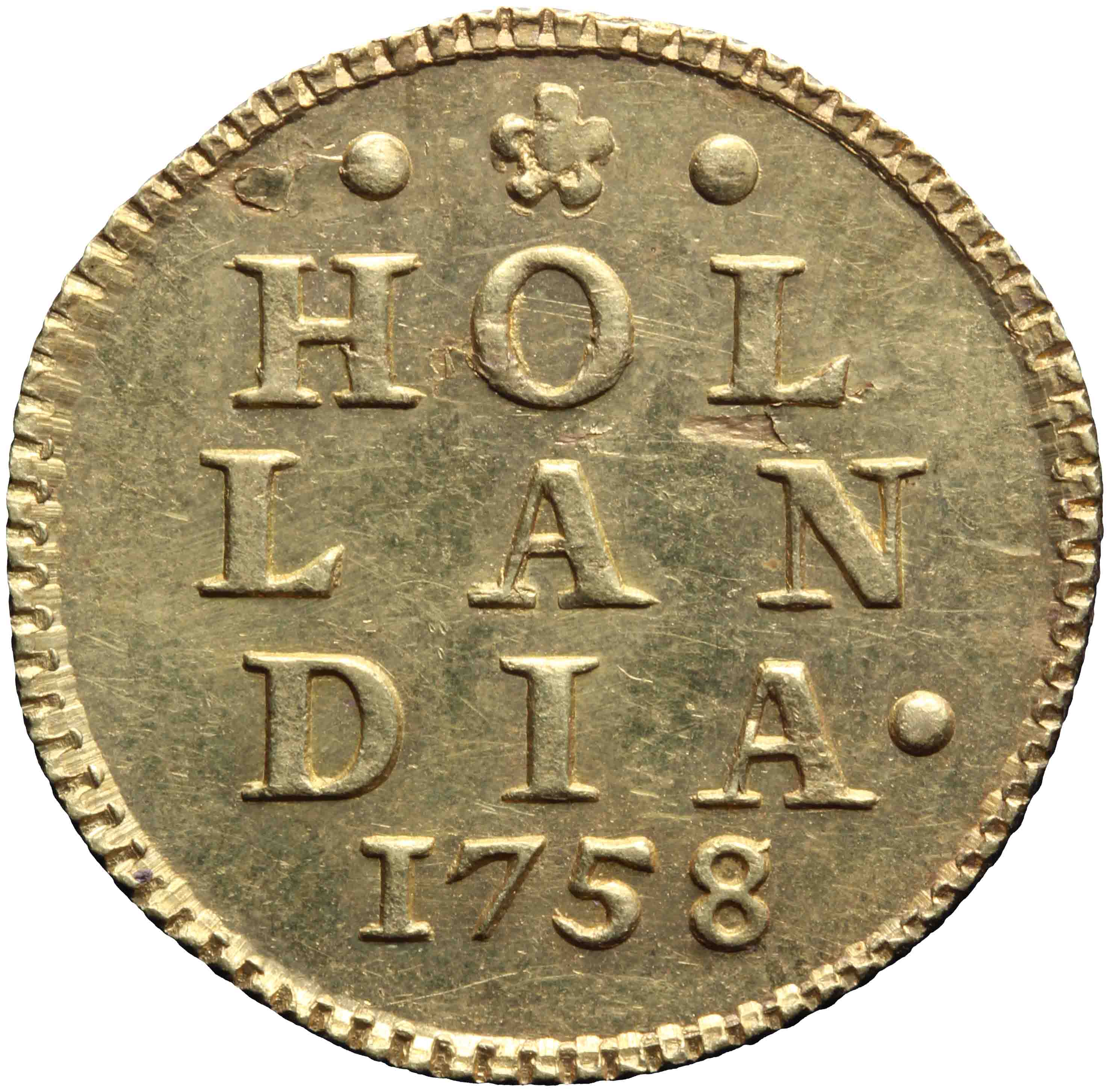 Afbeelding van de keerzijde. dubbele wapenstuiver. Inventarisnummer:NM-03617