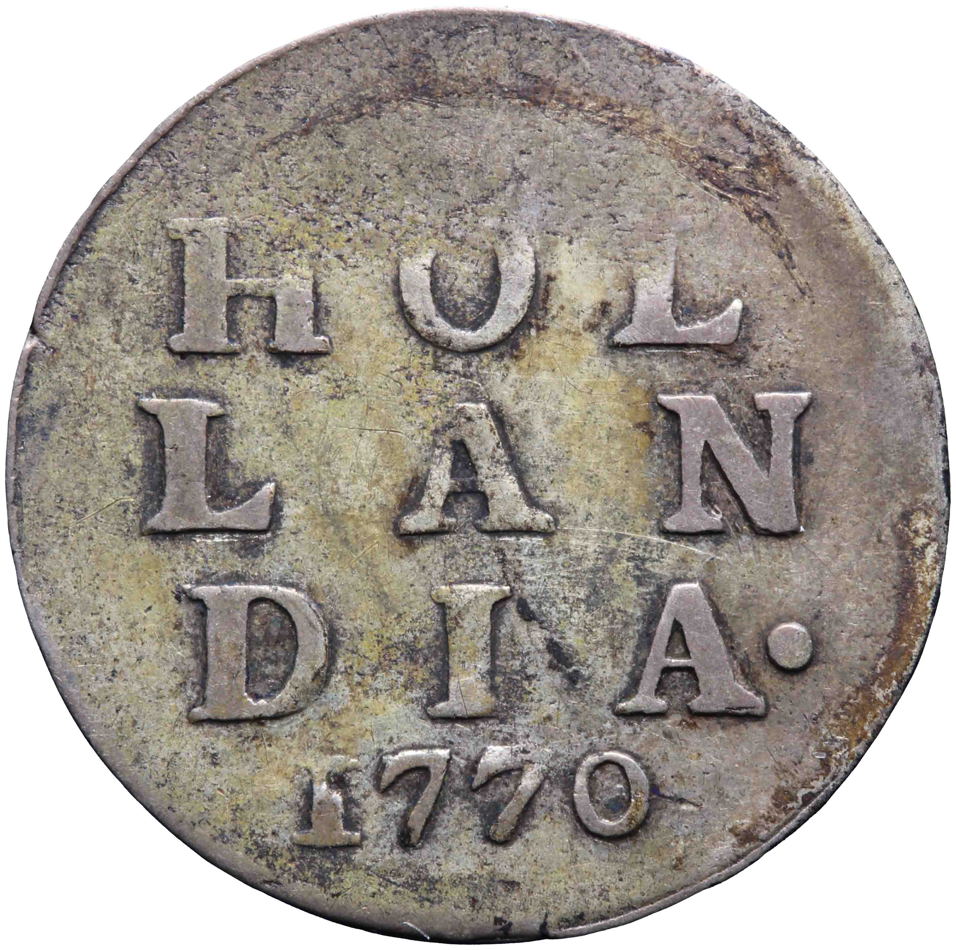 Afbeelding van de keerzijde. dubbele wapenstuiver. Inventarisnummer:NM-03669