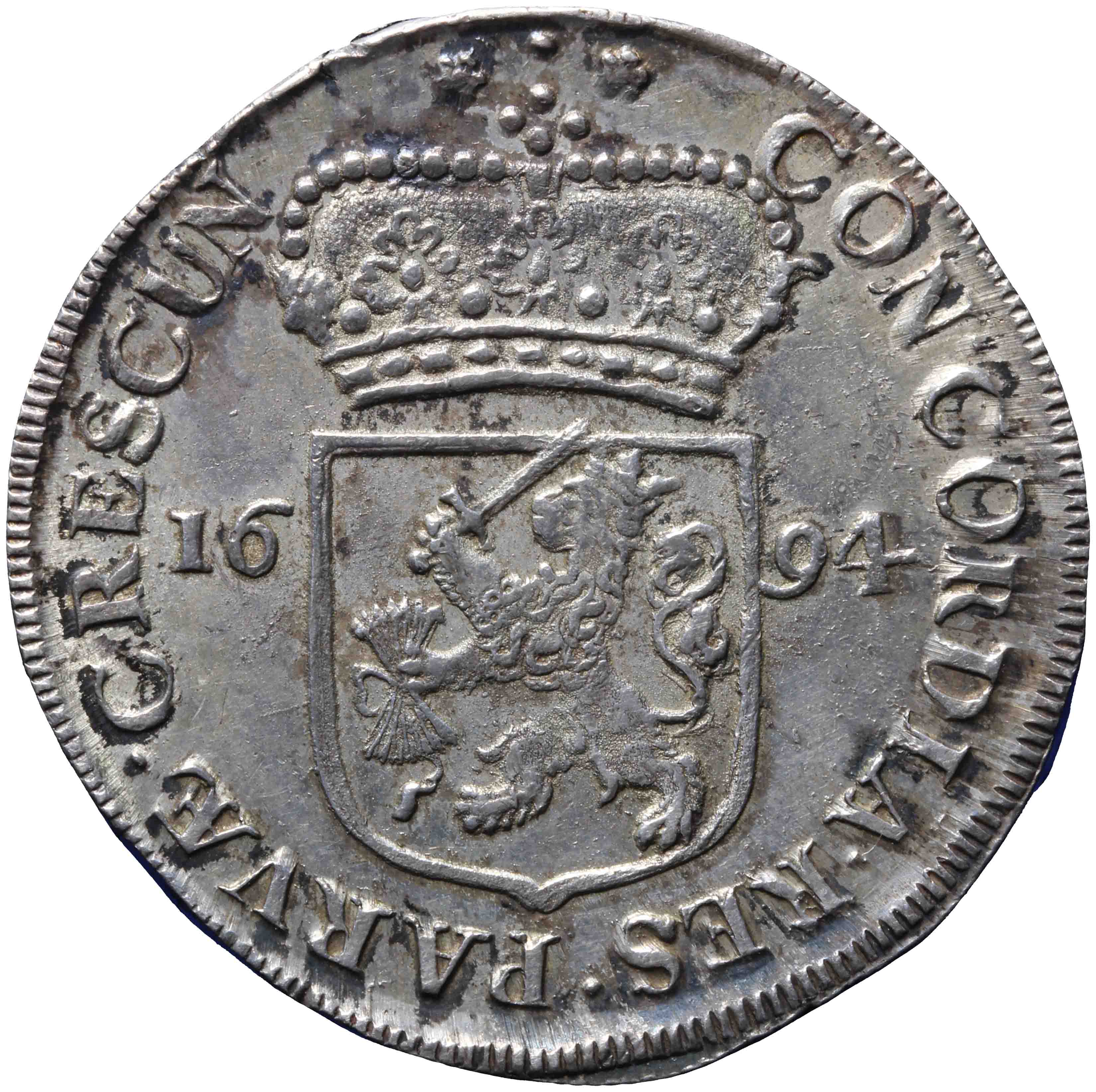 Afbeelding van de keerzijde. zilveren dukaat. Inventarisnummer:NM-04845