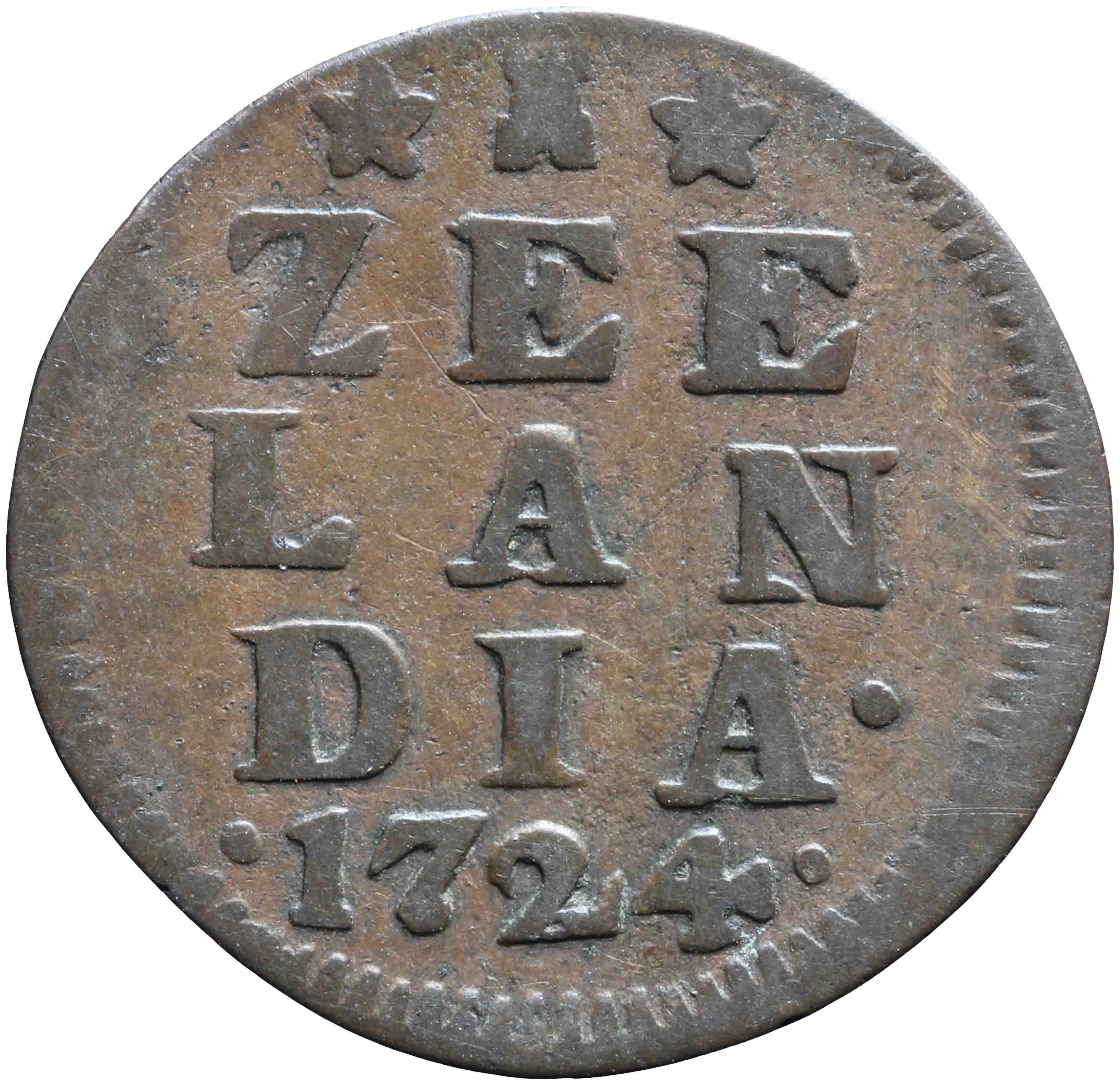 Afbeelding van de keerzijde. duit. Inventarisnummer:NM-04905