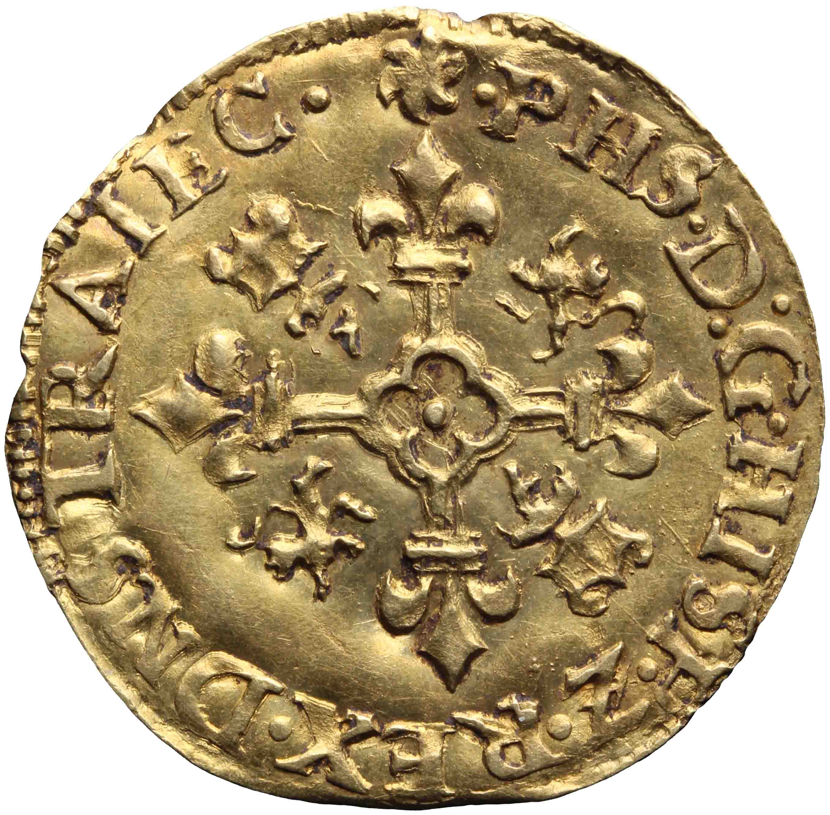 Afbeelding van de voorzijde. gouden kroon. Inventarisnummer:NM-05566
