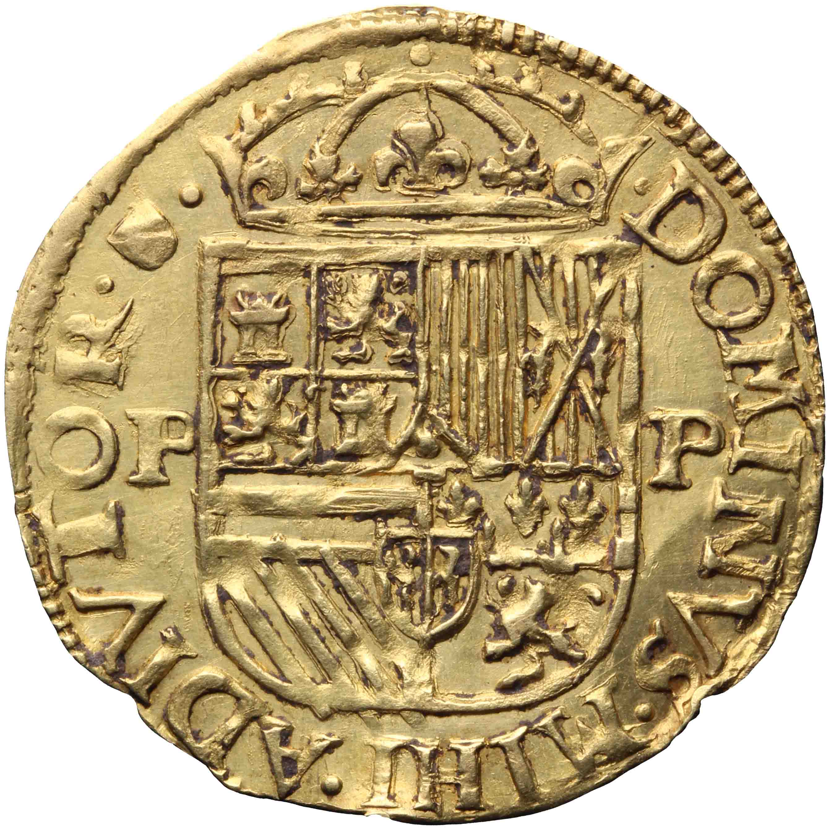 Afbeelding van de keerzijde. gouden kroon. Inventarisnummer:NM-05566