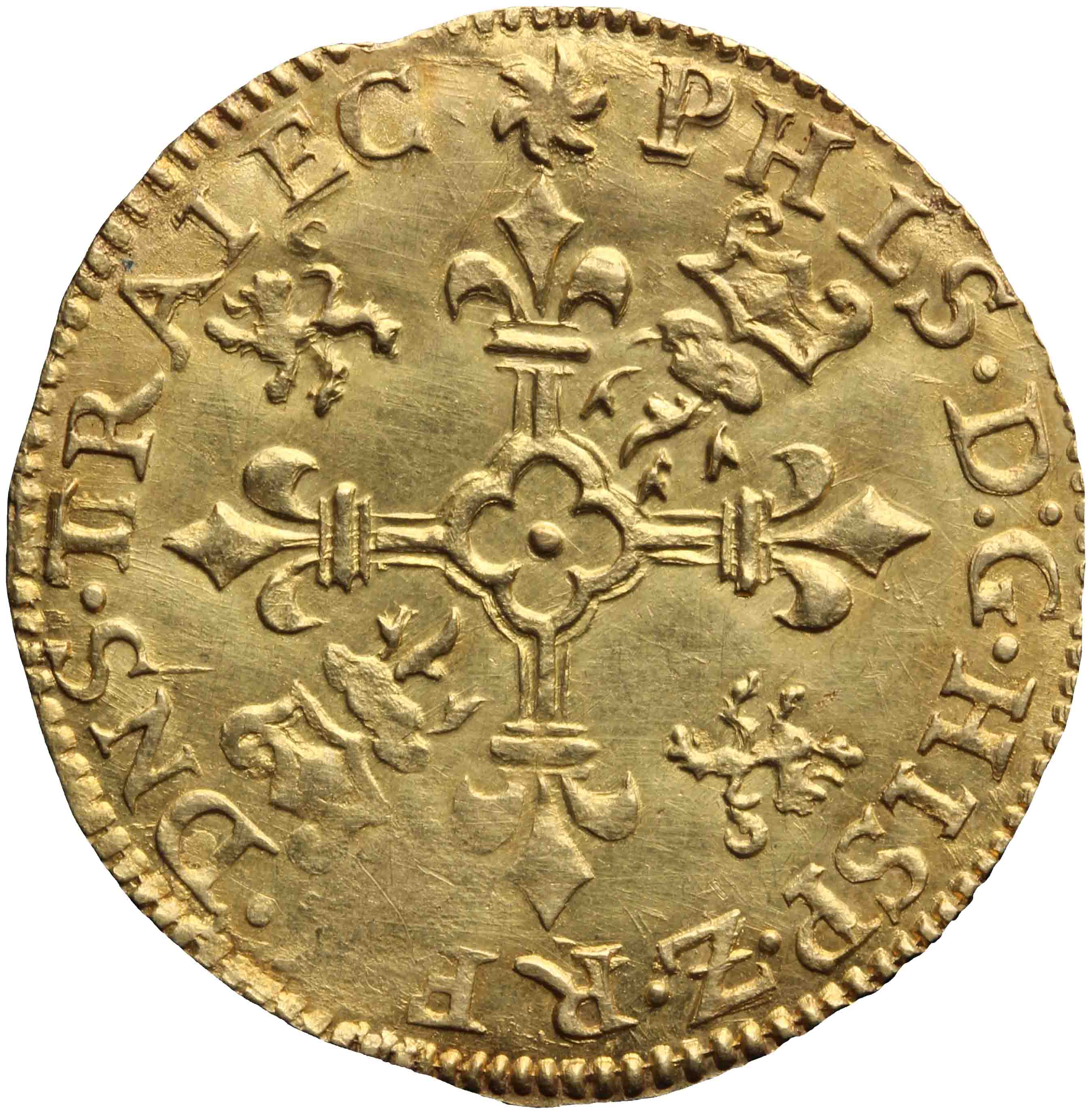 Afbeelding van de voorzijde. gouden kroon. Inventarisnummer:NM-05567