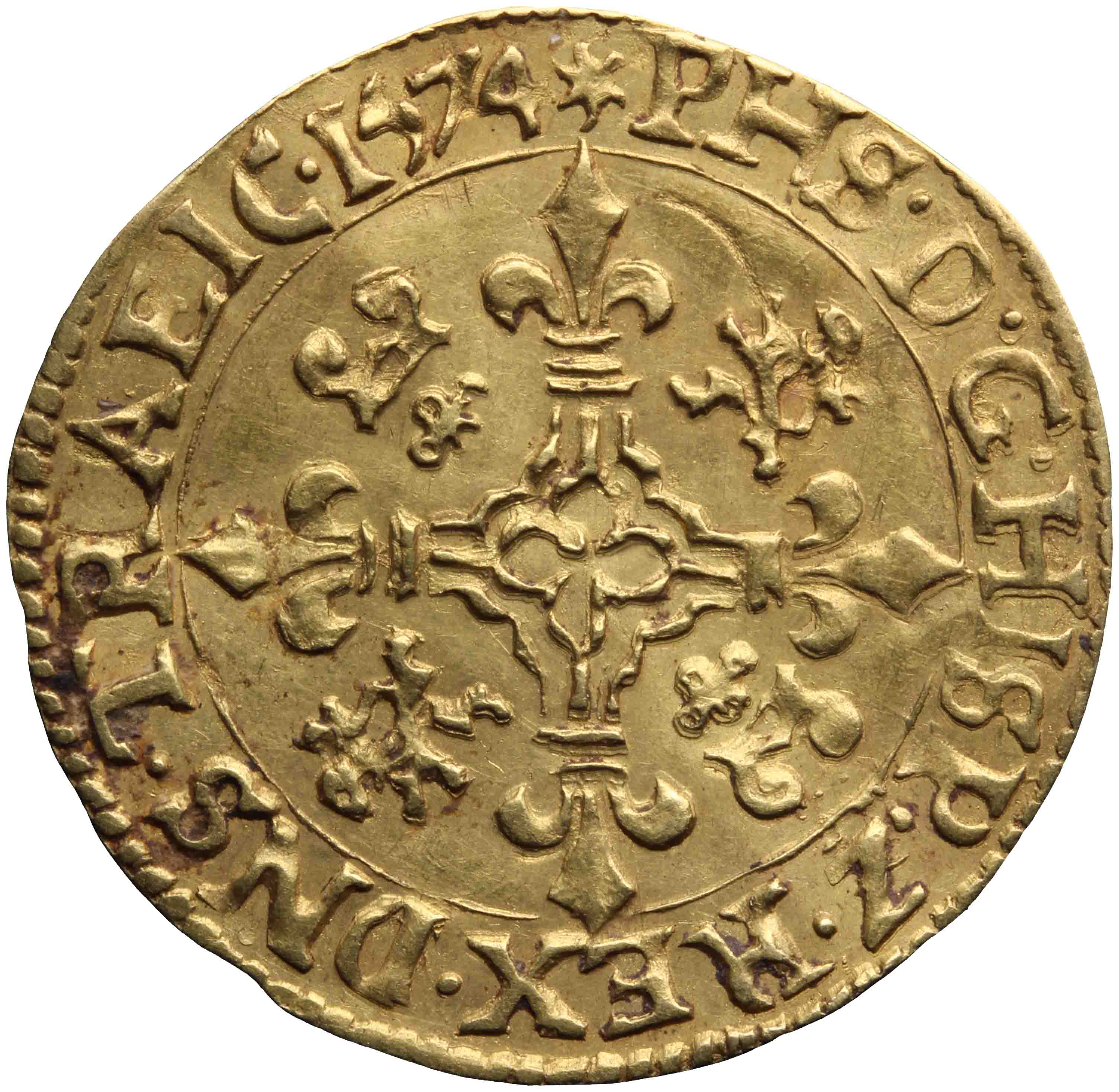 Afbeelding van de voorzijde. gouden kroon. Inventarisnummer:NM-05600