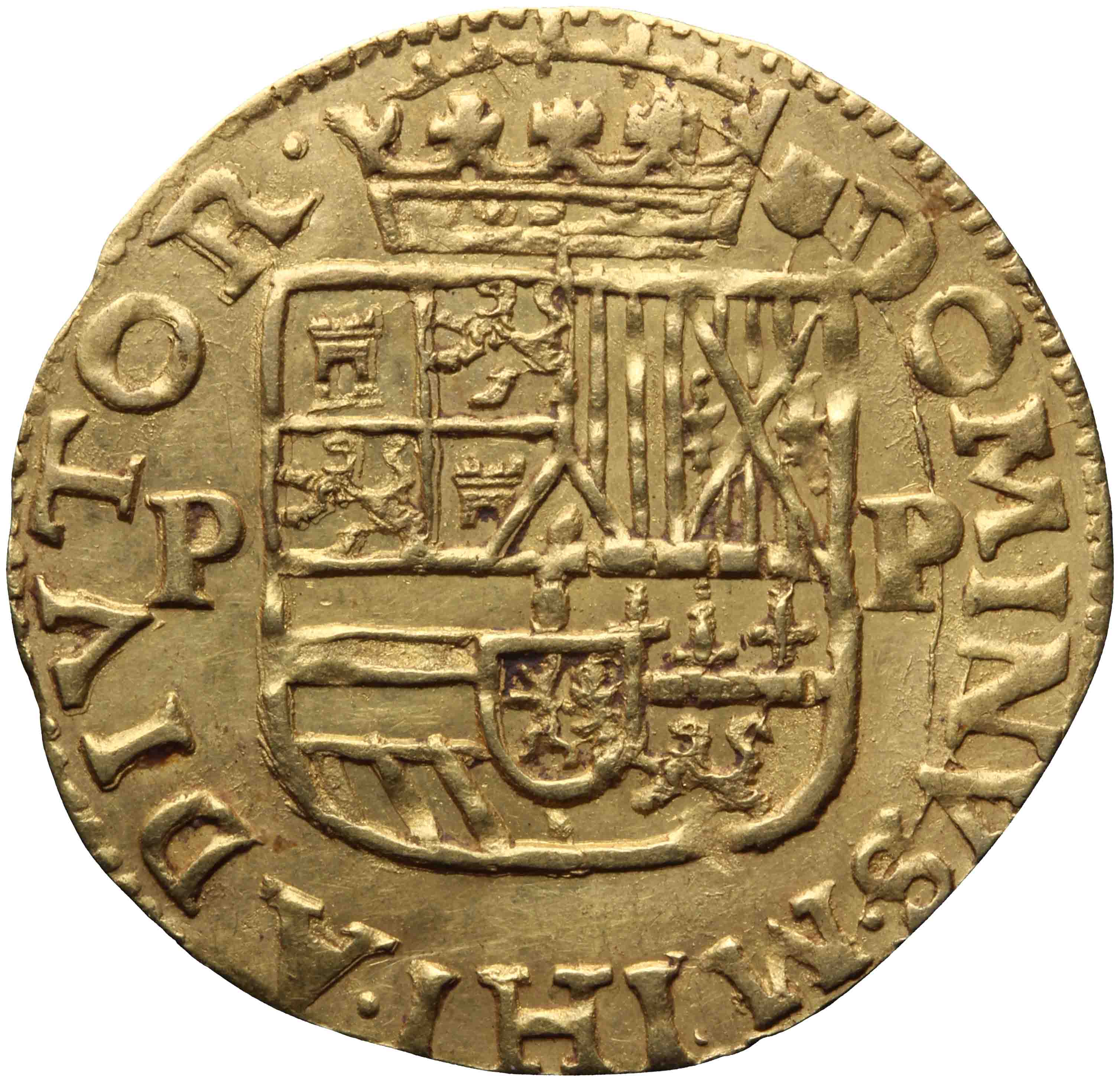 Afbeelding van de keerzijde. gouden kroon. Inventarisnummer:NM-05600