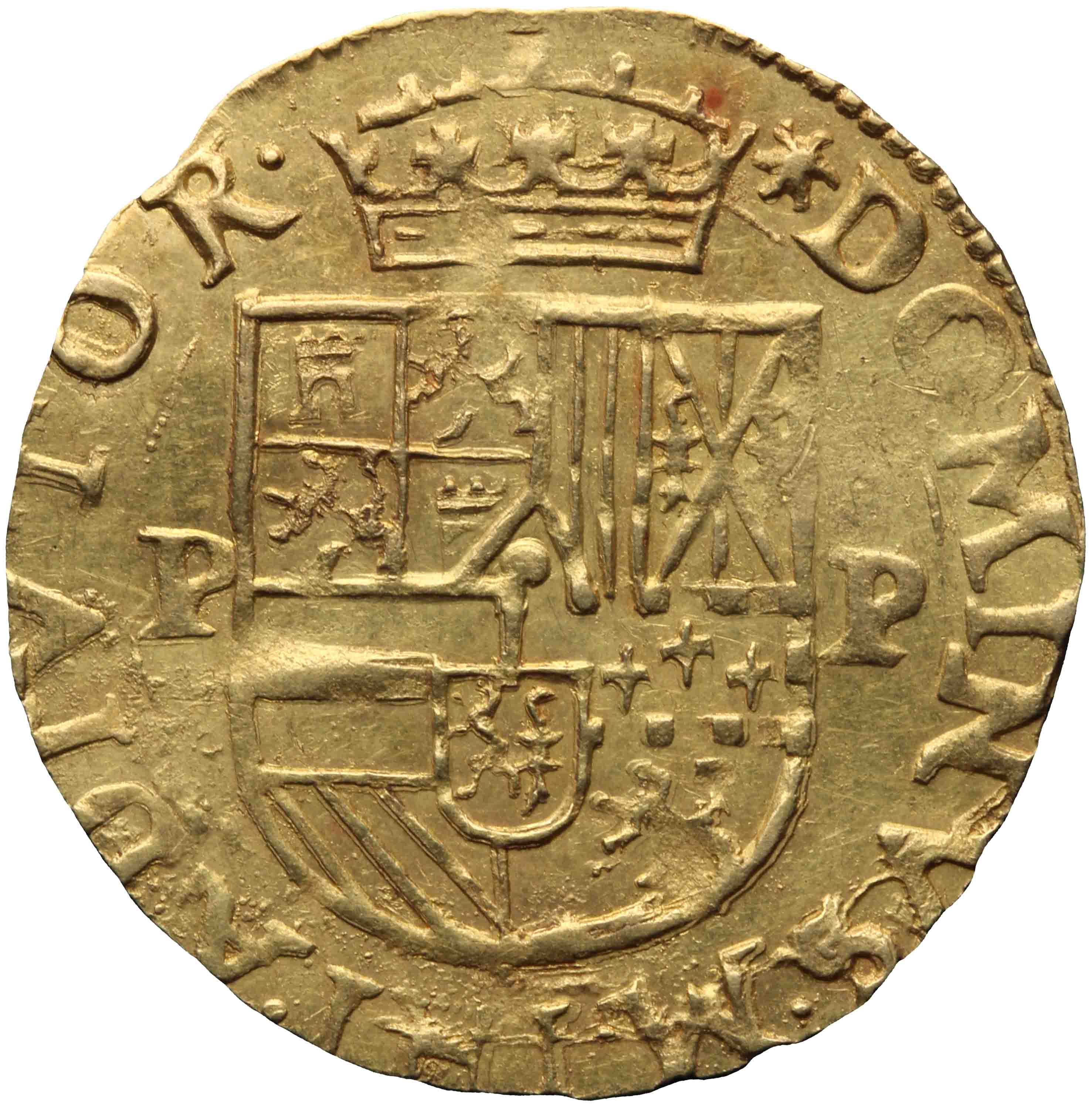 Afbeelding van de keerzijde. gouden kroon. Inventarisnummer:NM-05602