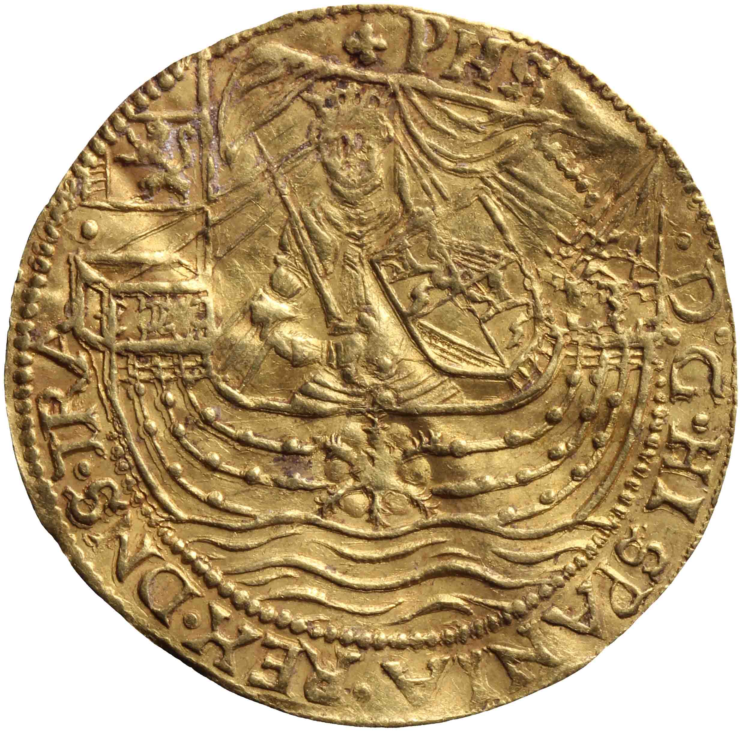 Afbeelding van de voorzijde. halve rozennobel. Inventarisnummer:NM-05630