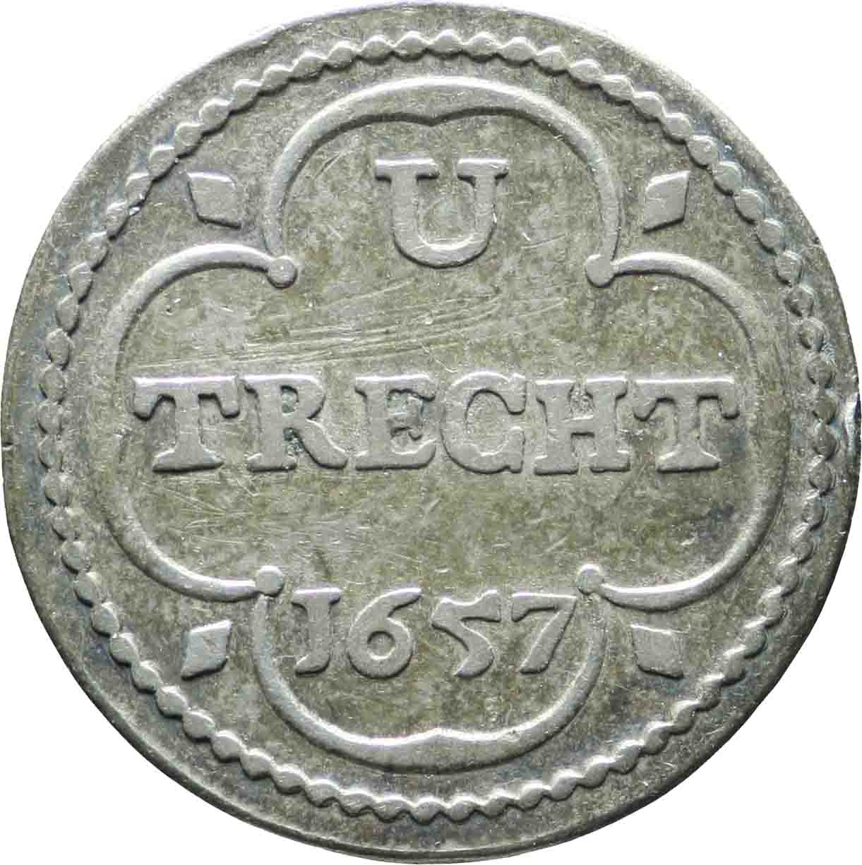 Afbeelding van de keerzijde. duit. Inventarisnummer:NM-05853