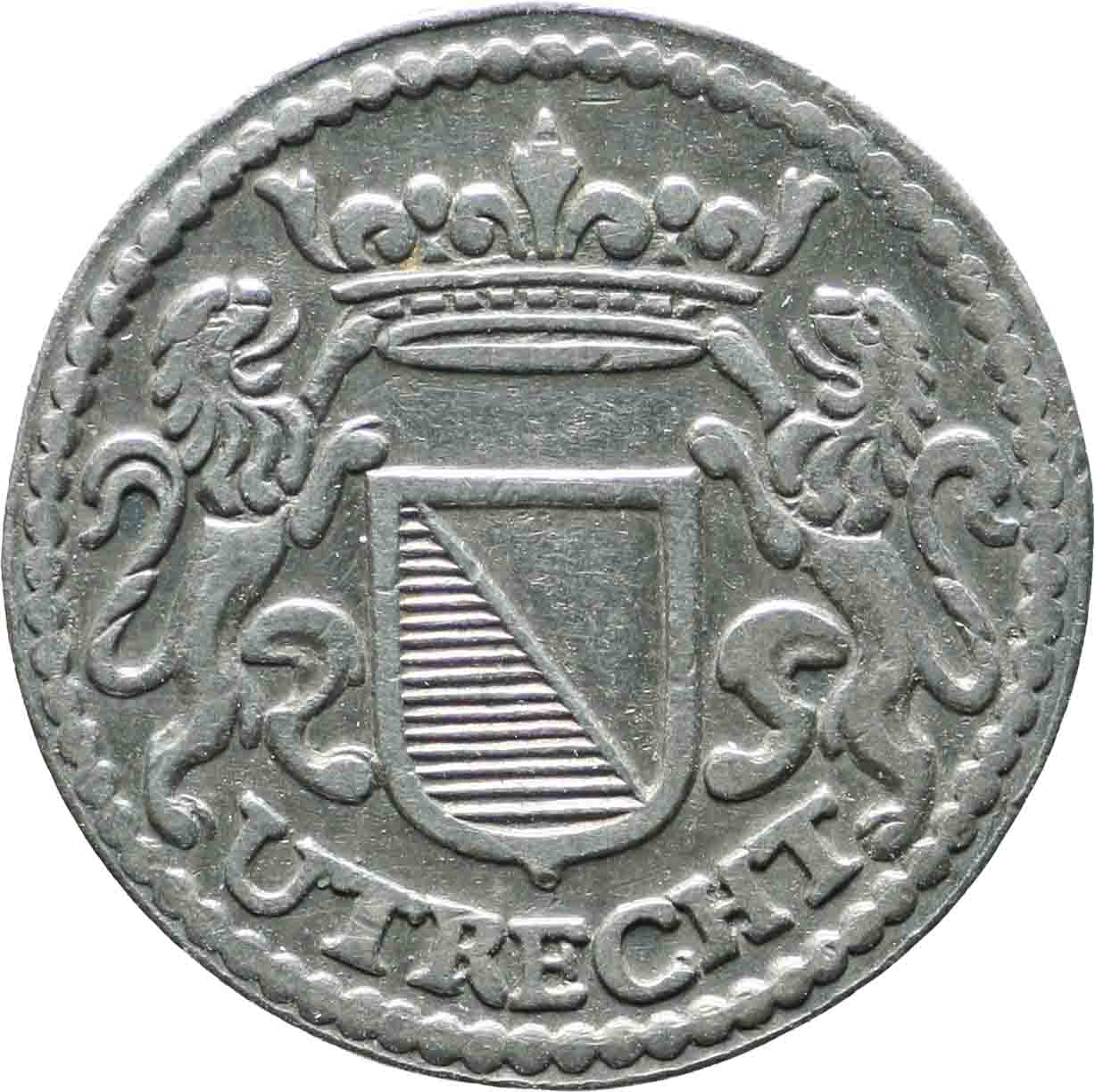 Afbeelding van de voorzijde. duit. Inventarisnummer:NM-05862
