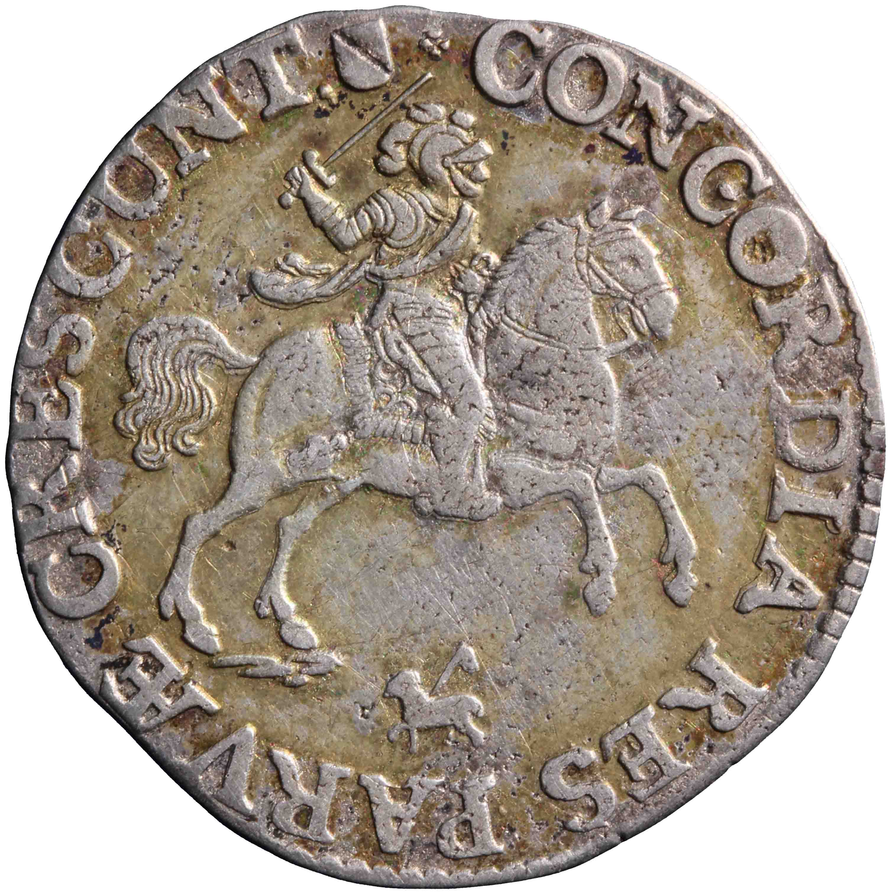 Afbeelding van de keerzijde. ruiterschelling. Inventarisnummer:NM-05928