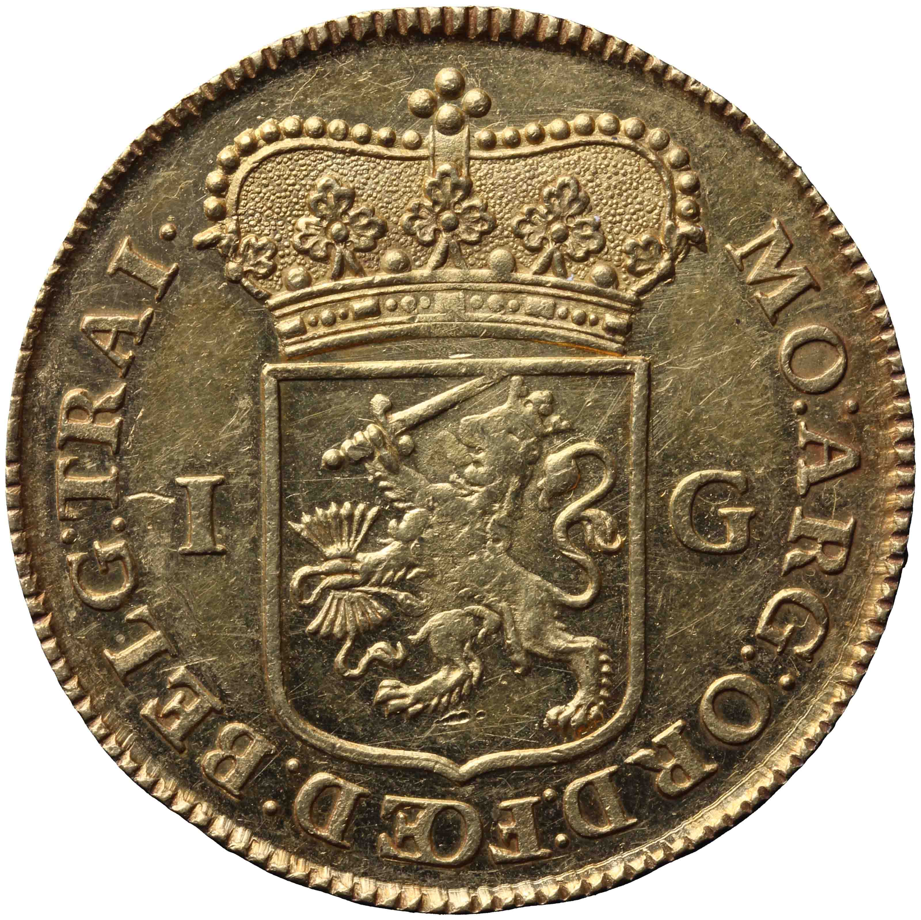 Afbeelding van de keerzijde. Generaliteits gulden. Inventarisnummer:NM-06067