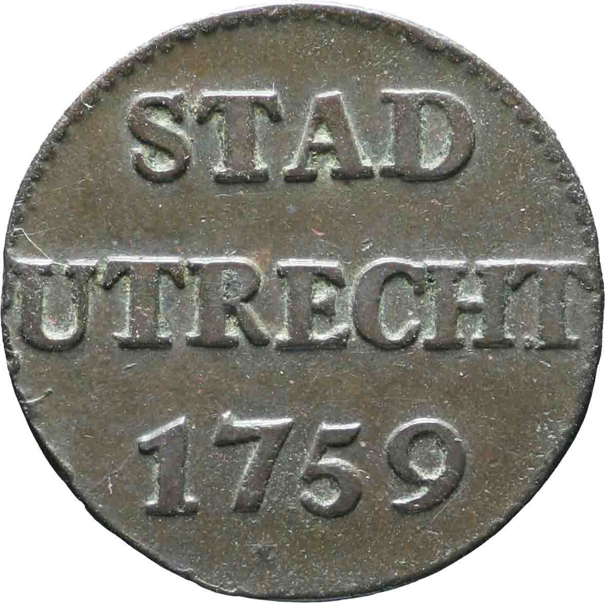 Afbeelding van de keerzijde. duit. Inventarisnummer:NM-06138