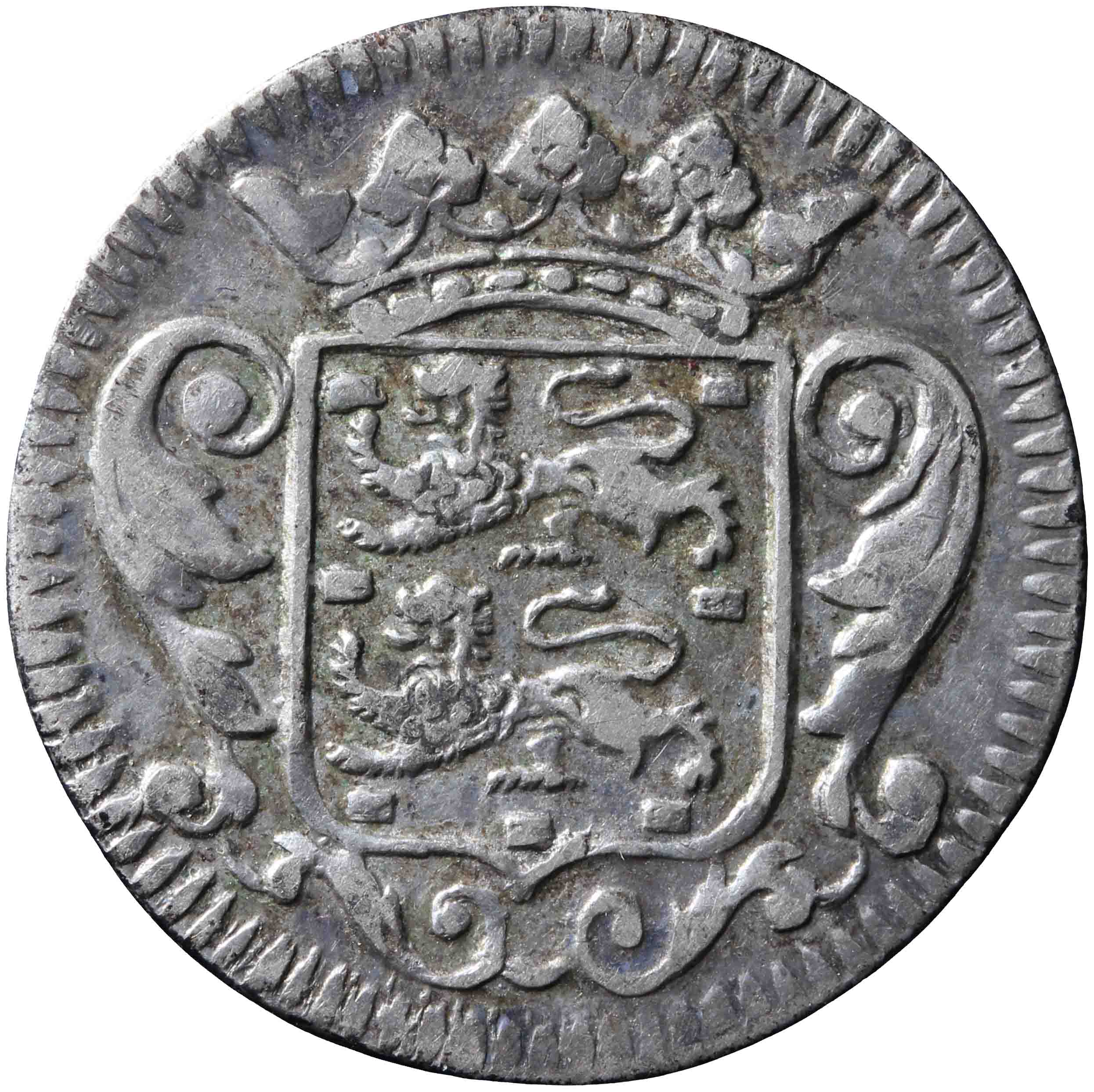 Afbeelding van de voorzijde. duit. Inventarisnummer:NM-06776
