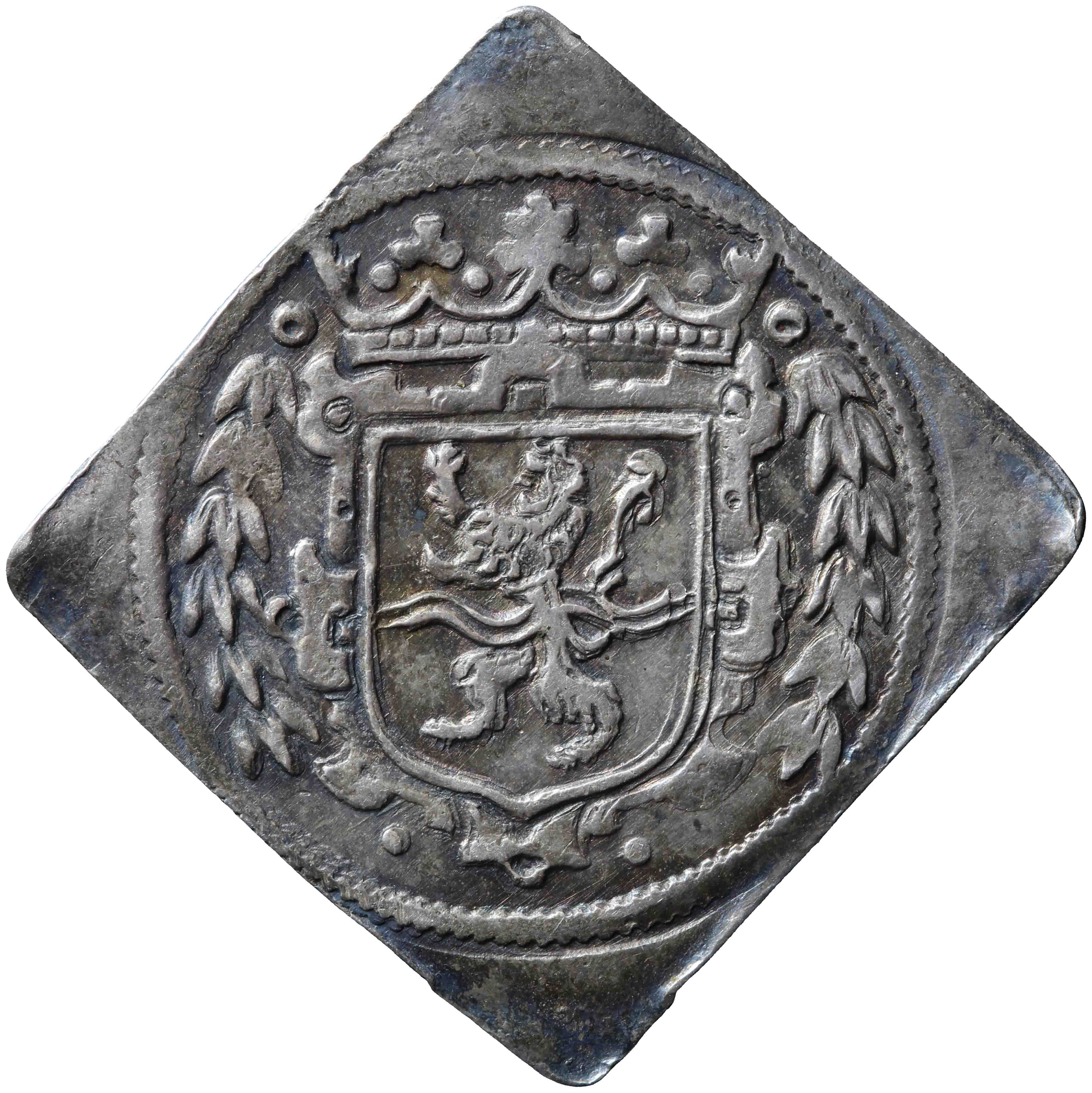 Afbeelding van de voorzijde. duit. Inventarisnummer:NM-07000